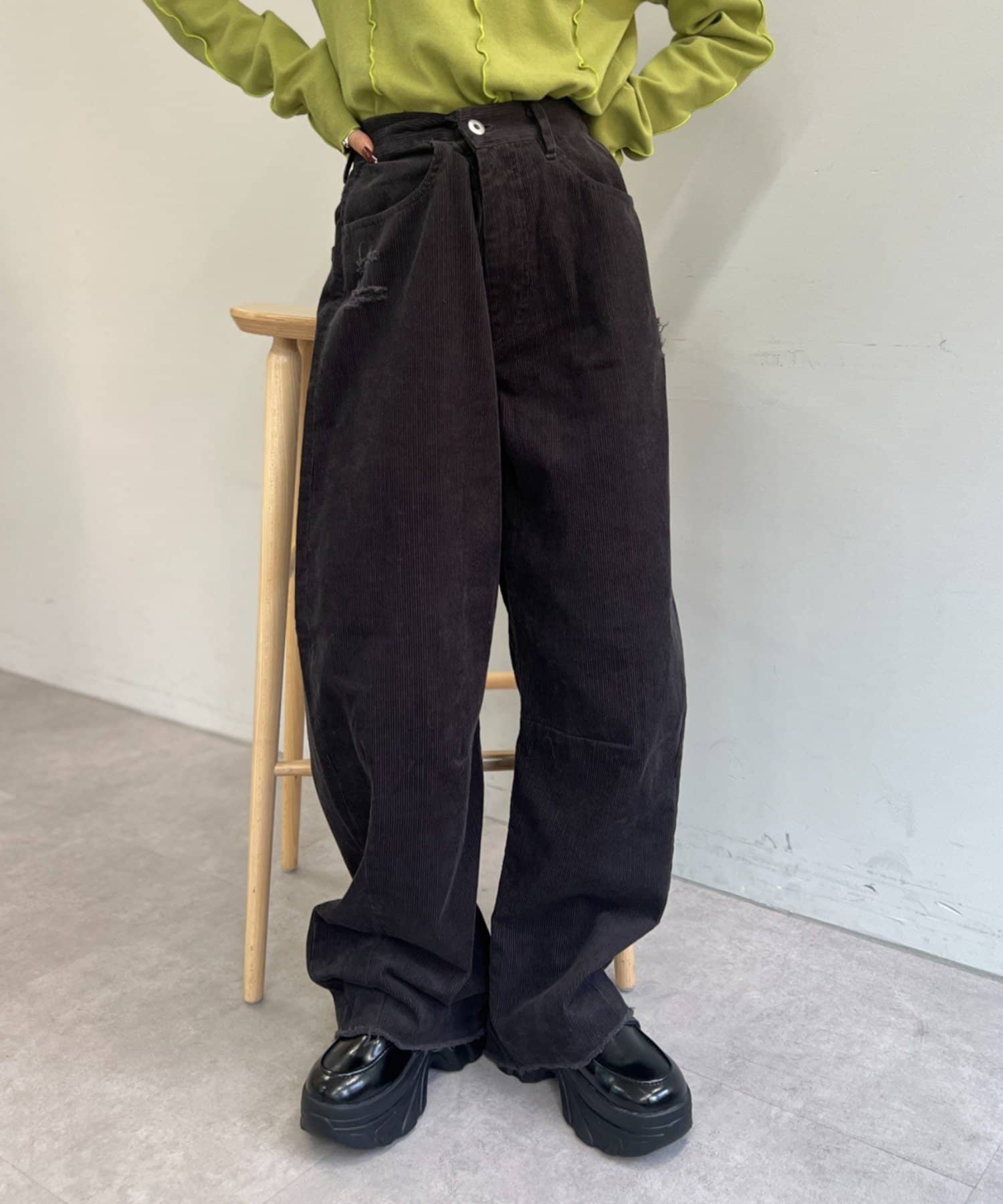 OUTLET(アウトレット) 【w closet】コーデュロイダメージパンツ