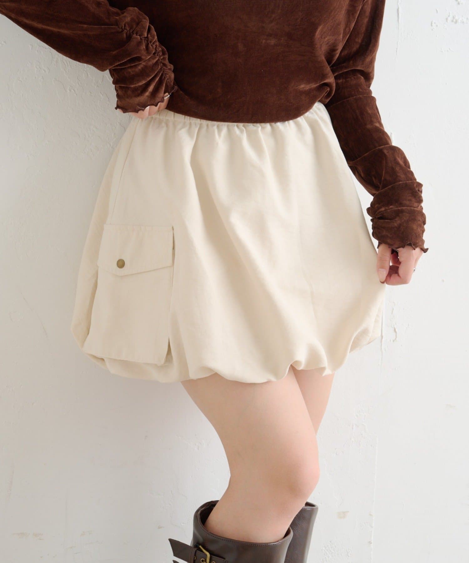 OUTLET(アウトレット) 【w closet】バルーンカーゴスカート