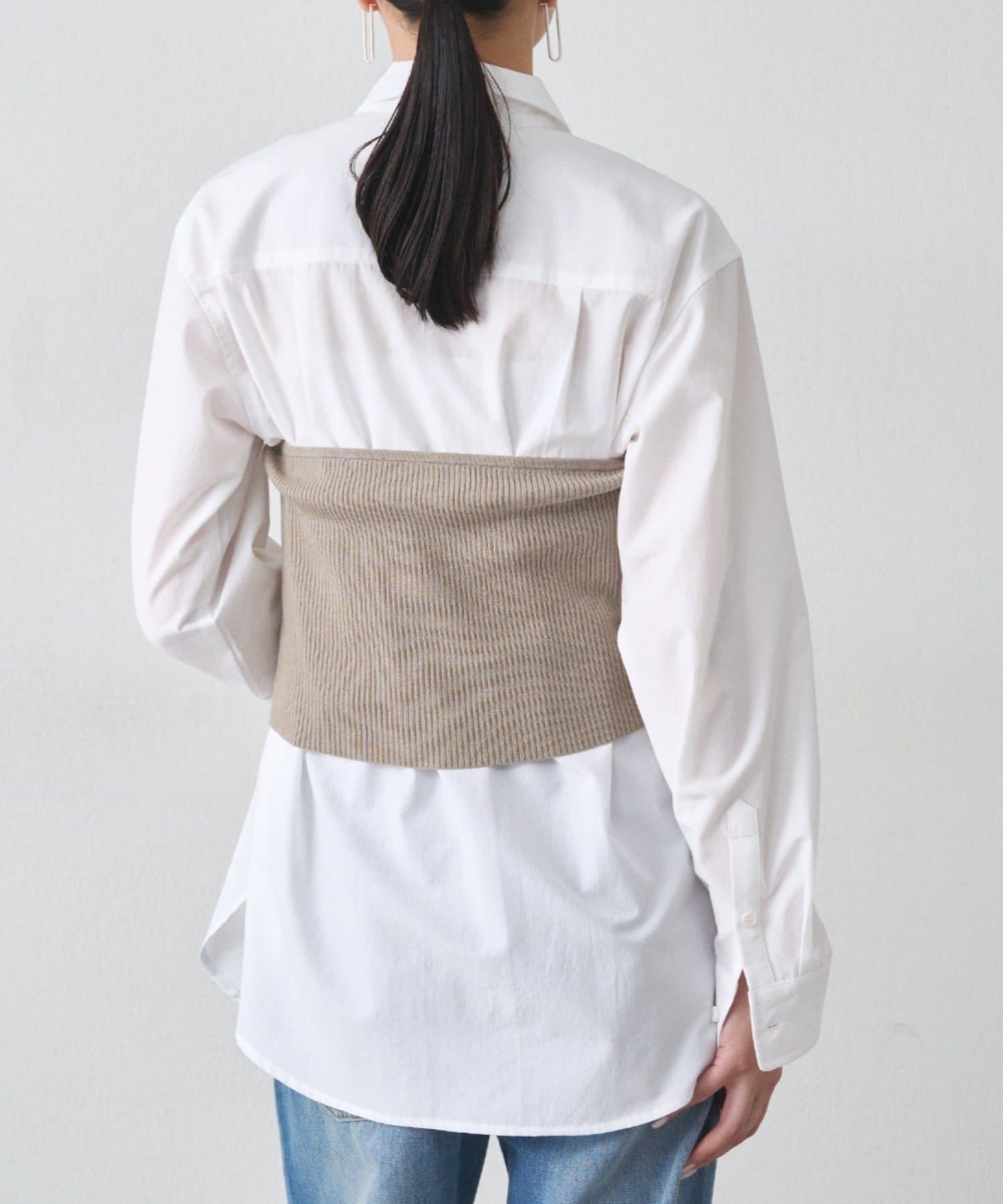 OUTLET(アウトレット) 【Loungedress】シャツ＋ニットビスチェセット