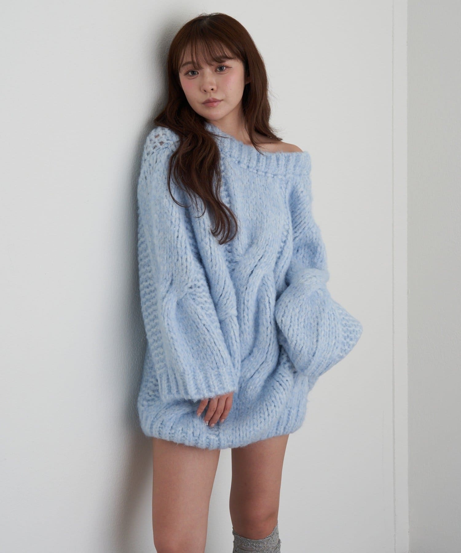 OUTLET(アウトレット) 【RAY CASSIN】ケーブルルーズチュニックニット