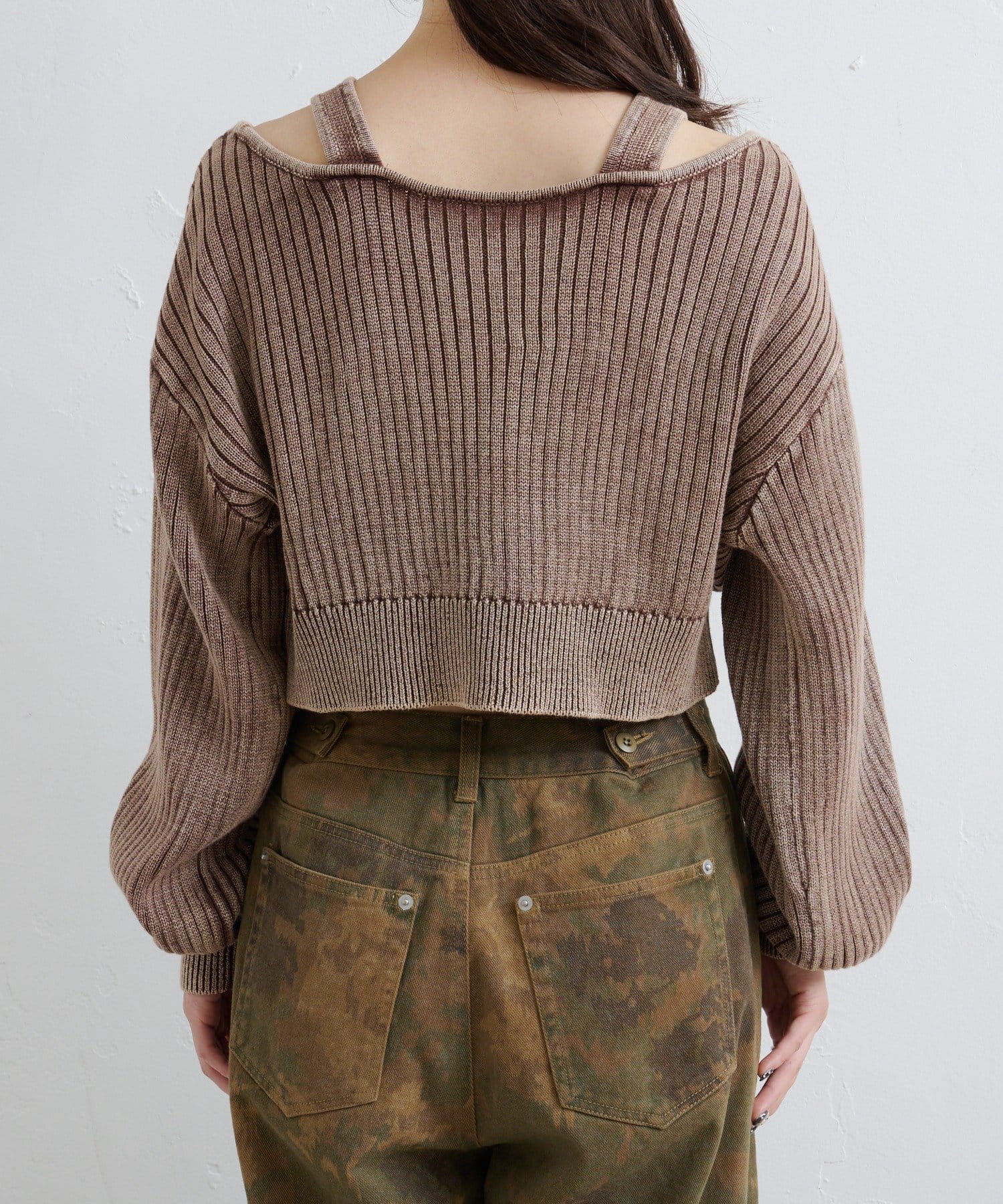 OUTLET(アウトレット) 【Kastane】リバーシブルピグメントオフショルタンクニット