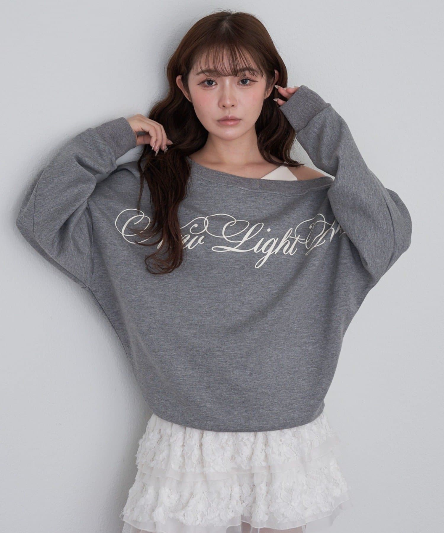 OUTLET(アウトレット) 【RAY CASSIN】レイヤードロゴワンショルスウェット