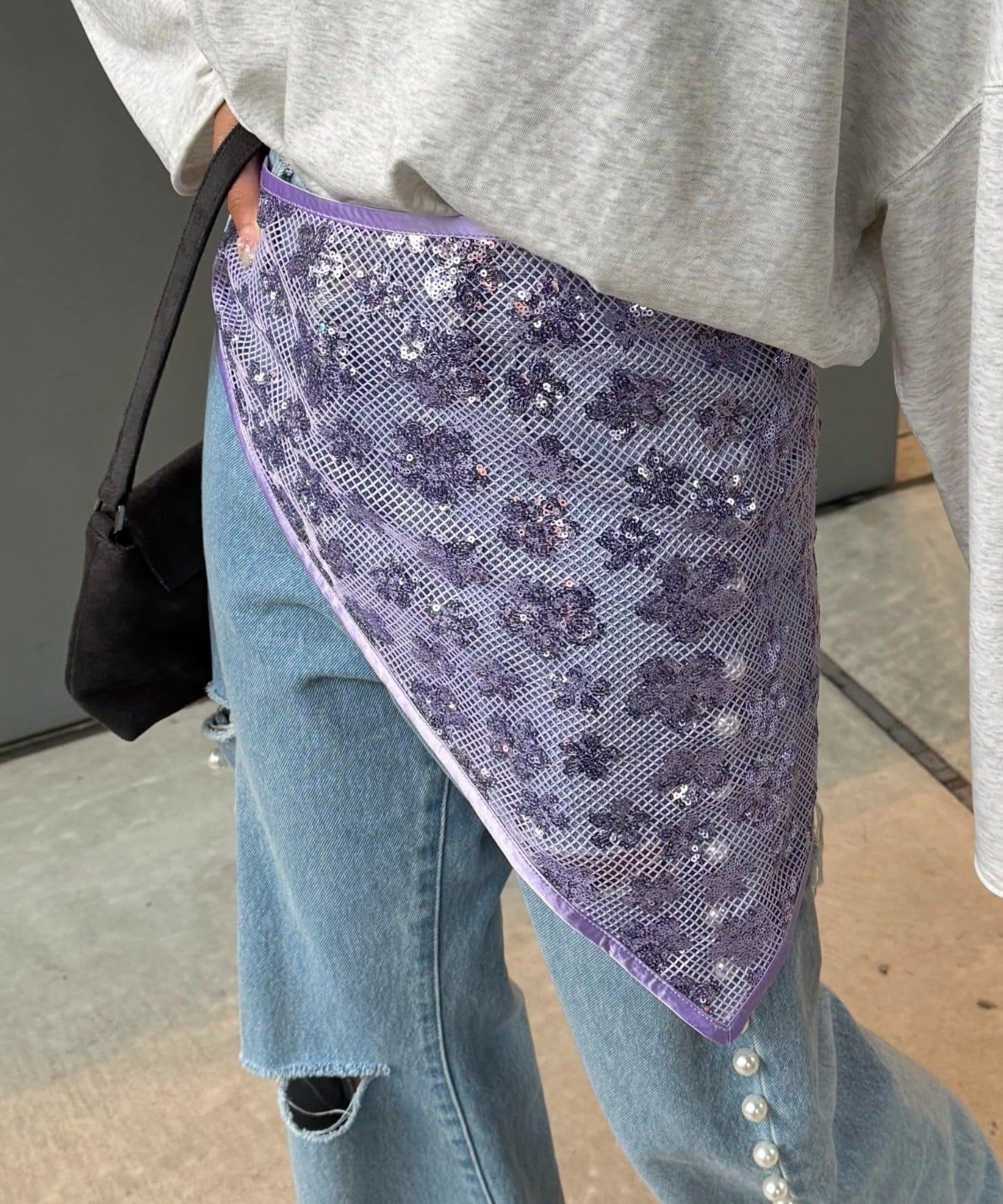 OUTLET(アウトレット) 【CIAOPANIC TYPY】H.Sスパンコール三角スカーフ