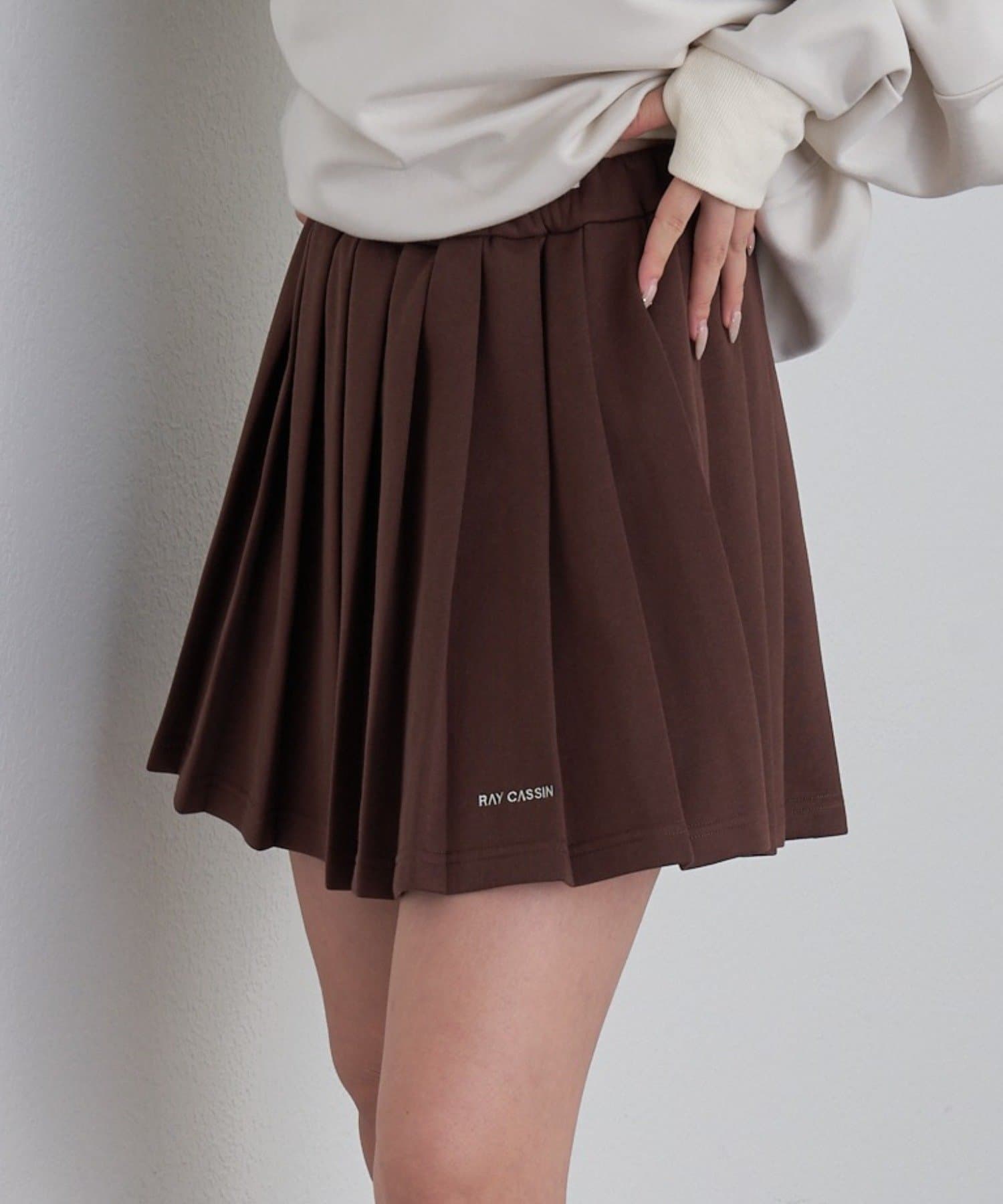 OUTLET(アウトレット) 【RAY CASSIN】スウェットプリーツミニスカート