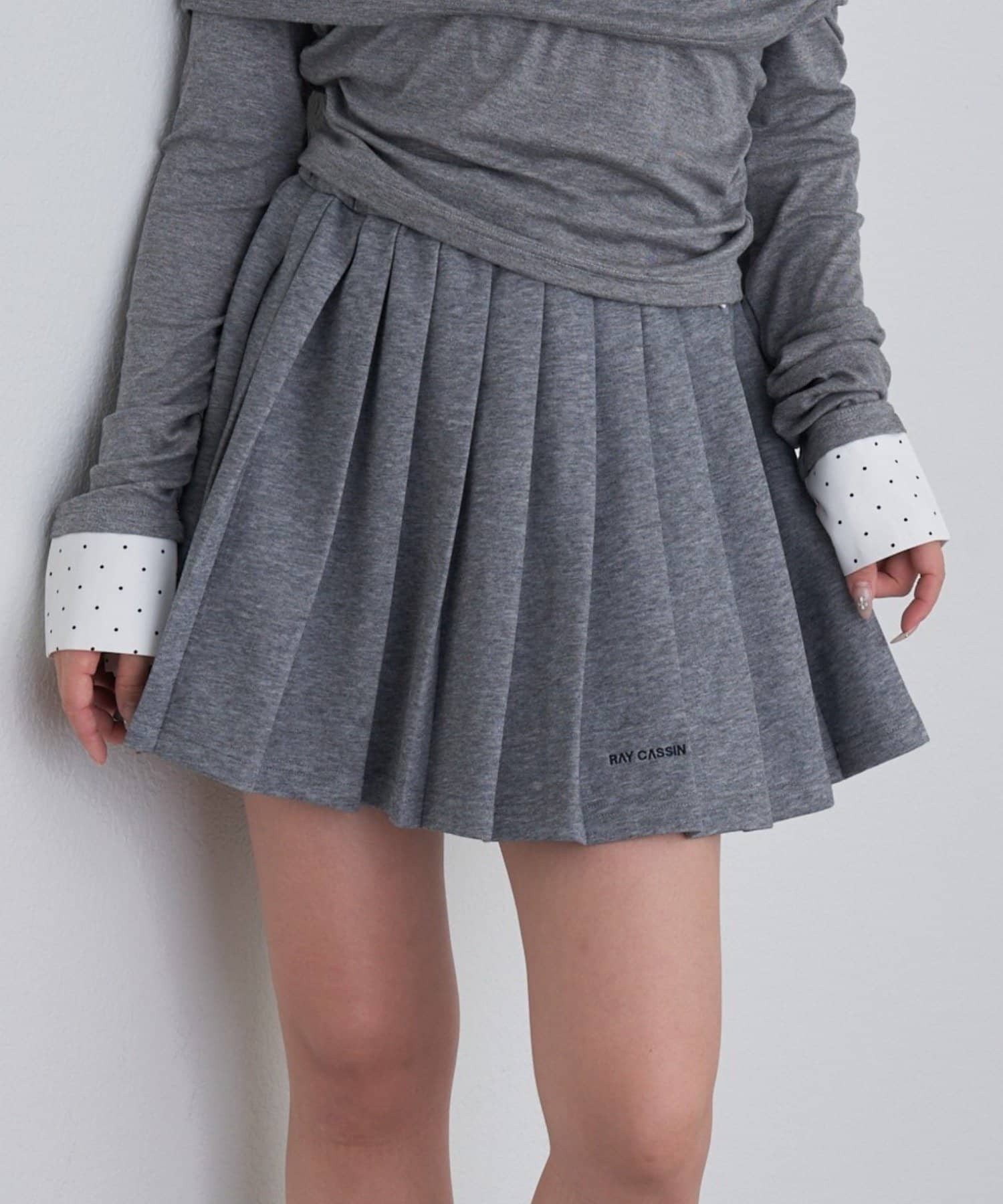OUTLET(アウトレット) 【RAY CASSIN】スウェットプリーツミニスカート