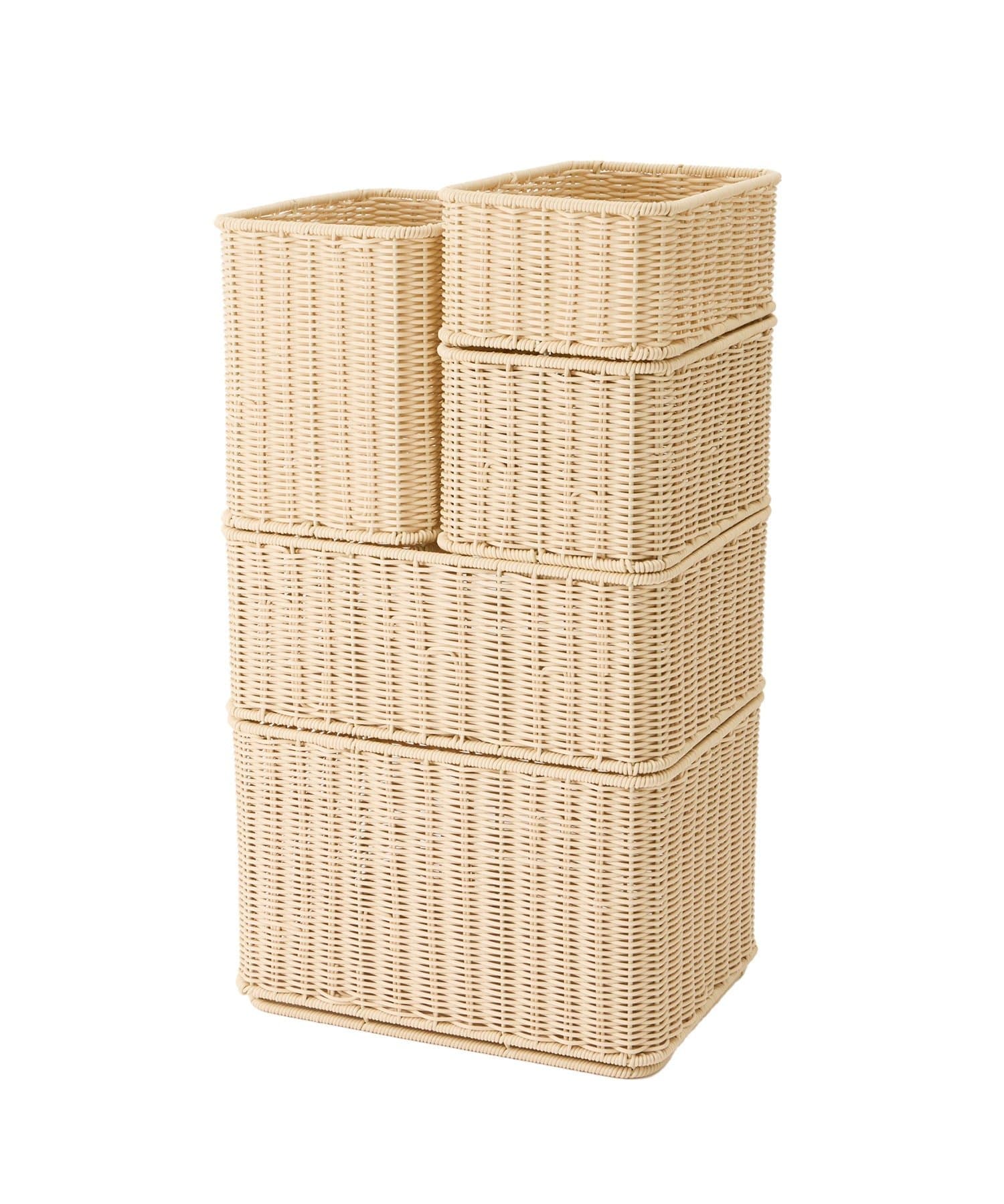 salut!(サリュ) 《洗える！／WEB限定再入荷》PPラタンスタッキングバスケットハーフ：M