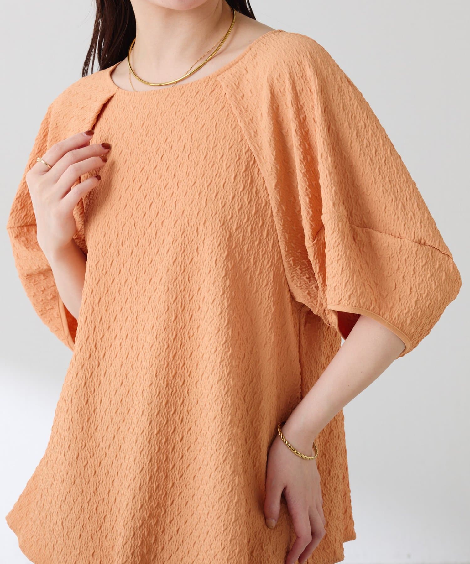 COLLAGE GALLARDAGALANTE(コラージュ ガリャルダガランテ) 【体型カバー】ポコポコランタンブラウス