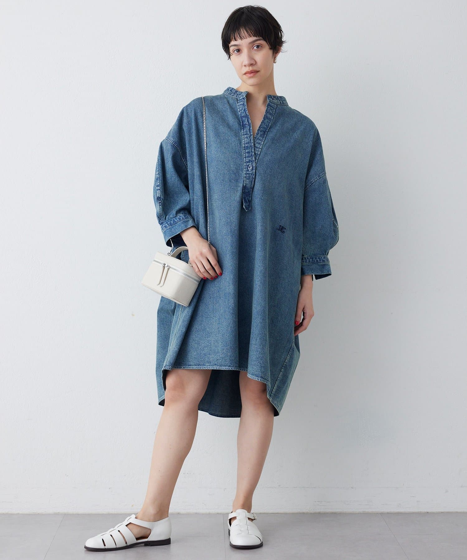 Whim Gazette(ウィム ガゼット) DENIM刺繍チュニックシャツ