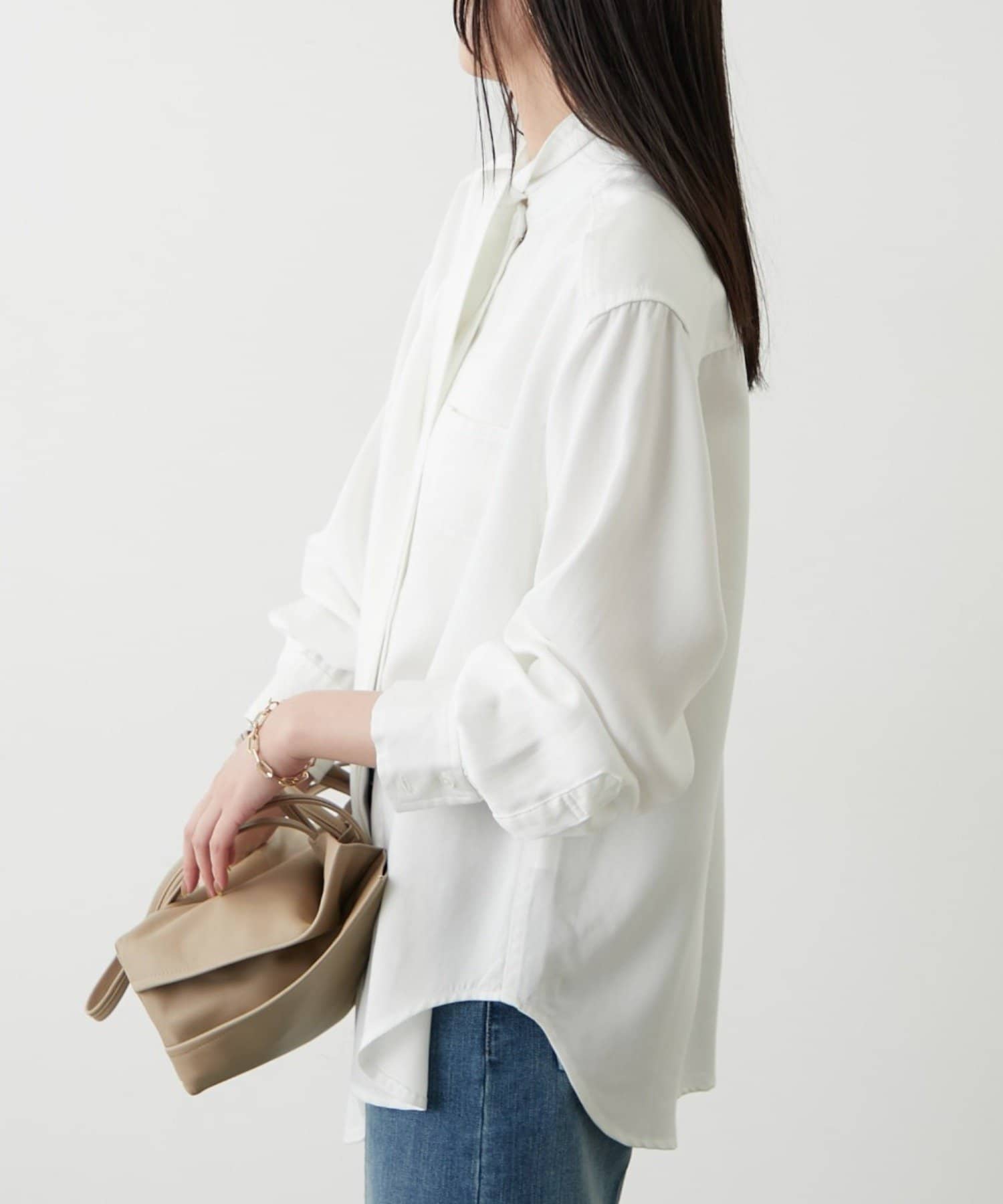 LOUNGEDRESS(ラウンジドレス) ライトデニムボウタイブラウス