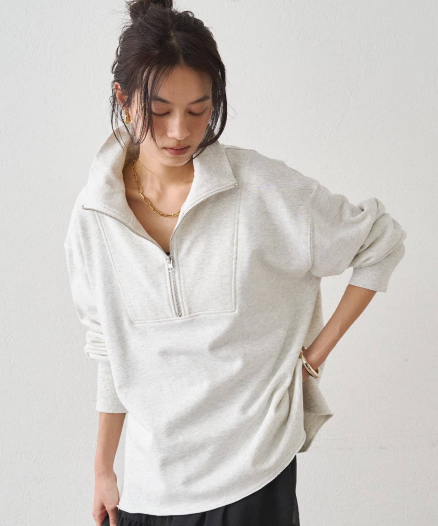 LOUNGEDRESS(ラウンジドレス) ハーフZIPプルオーバー