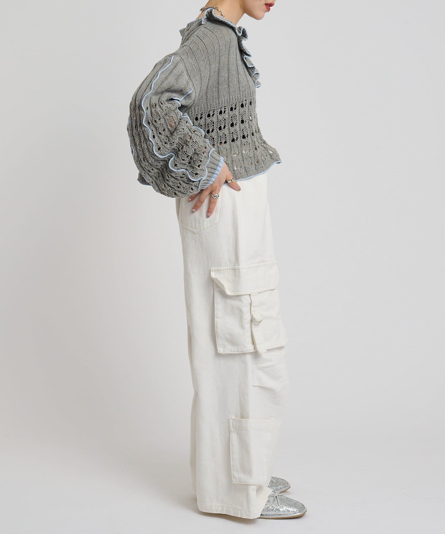 w closet(ダブルクローゼット) ポケットカーゴデニム