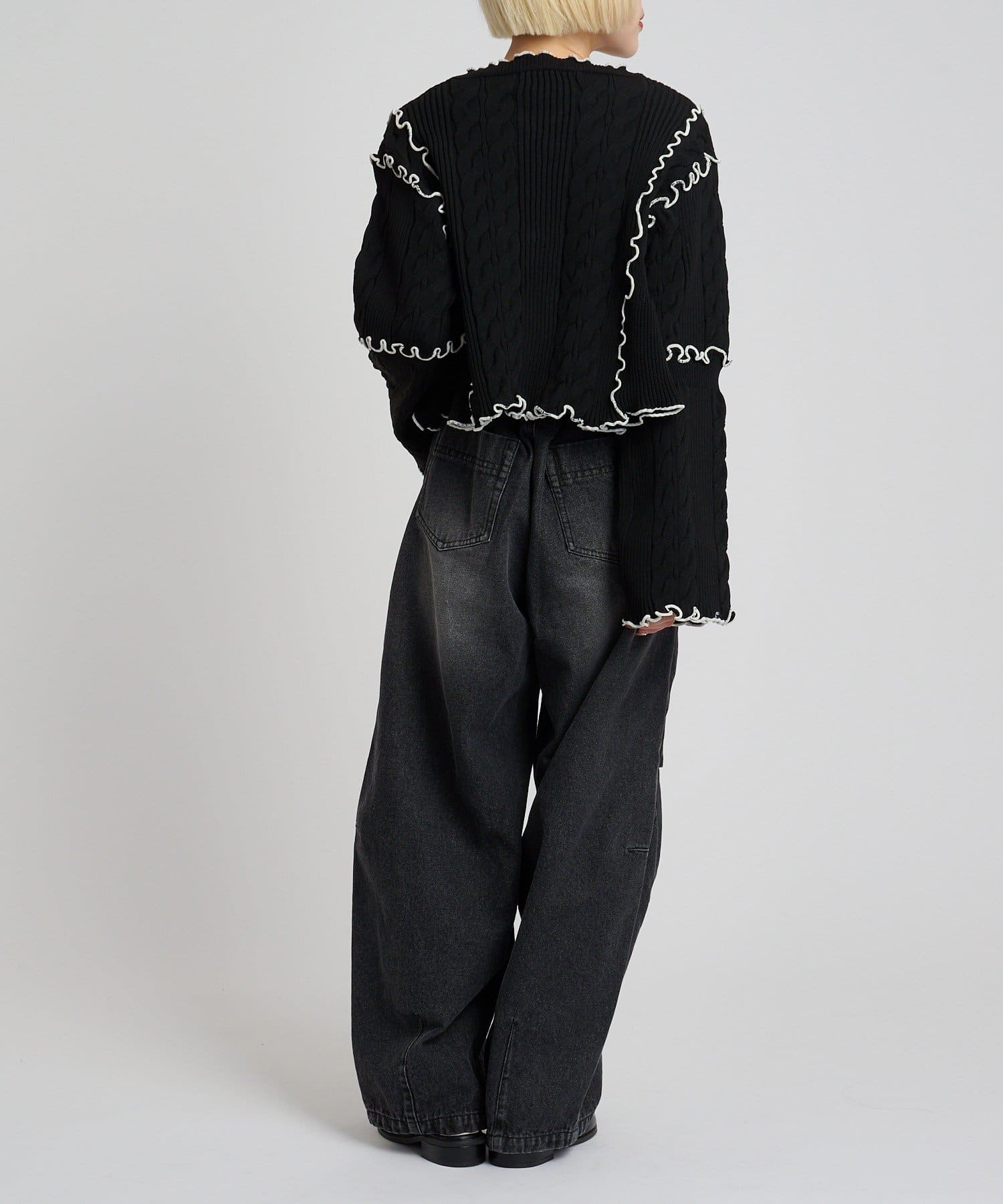 w closet(ダブルクローゼット) タックボリュームデニム