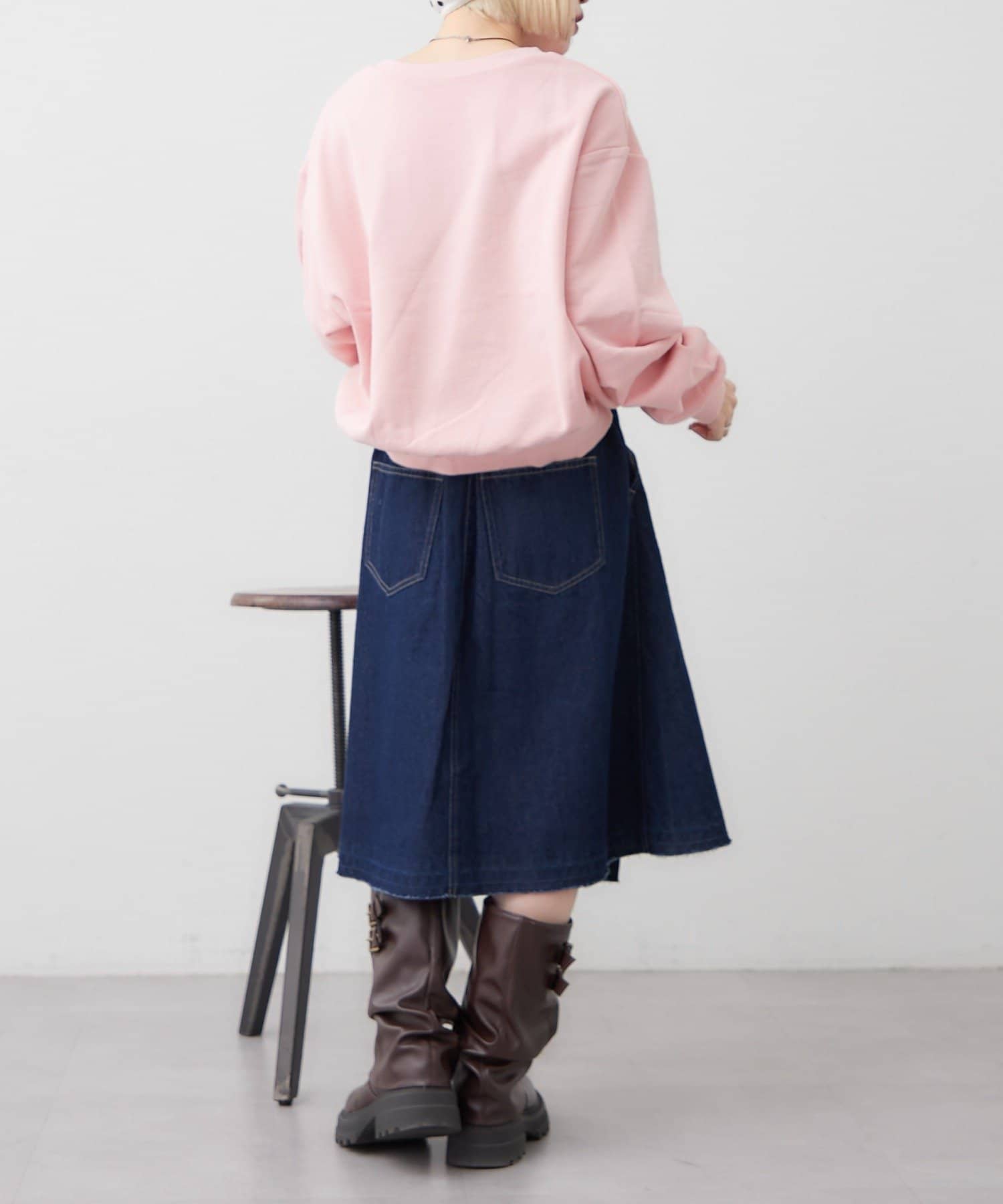 w closet(ダブルクローゼット) デニムミディスカート