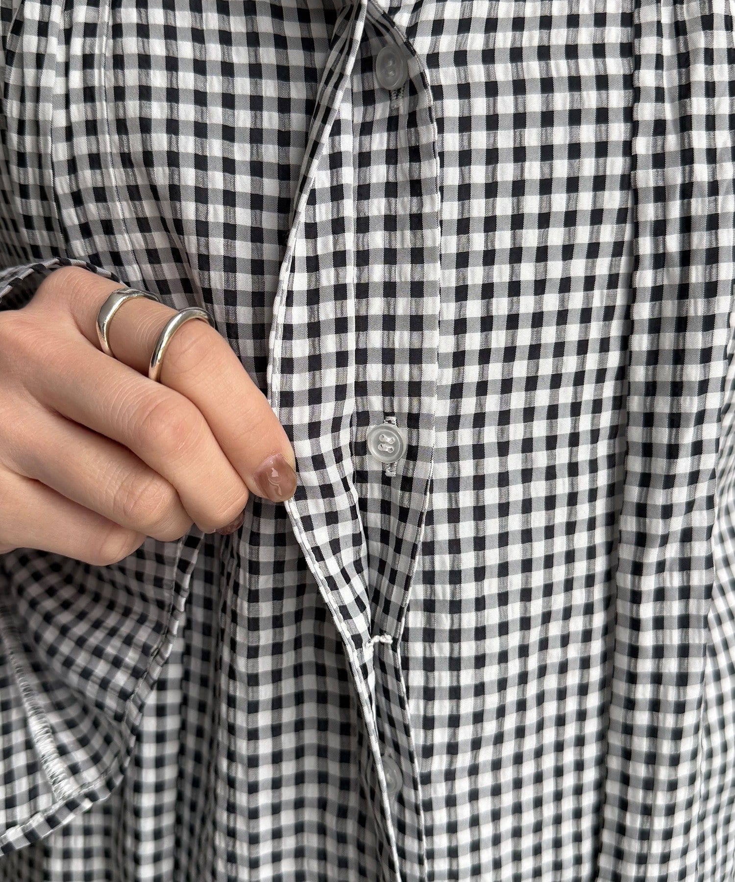 DOUDOU(ドゥドゥ) プリント棒タイブラウス