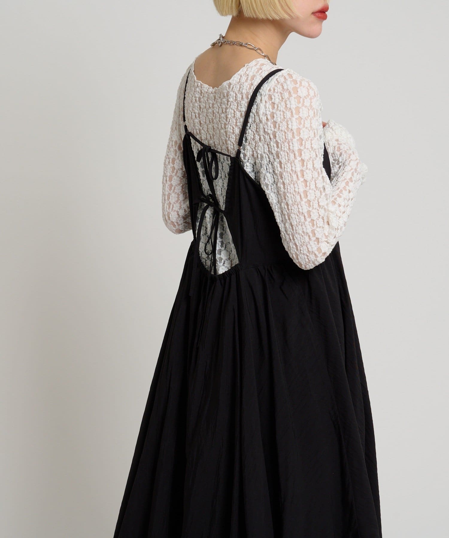 w closet(ダブルクローゼット) イレヘムフリルキャミワンピース