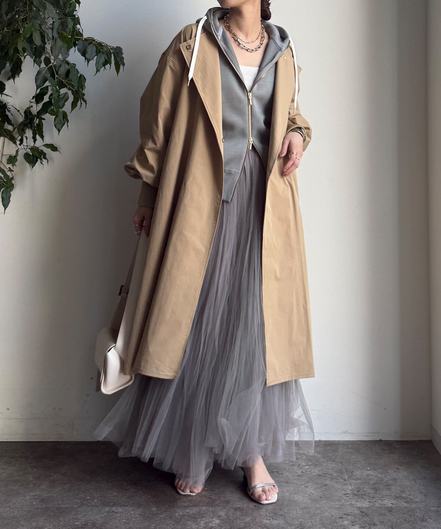 DOUDOU(ドゥドゥ) 袖リブライトコート