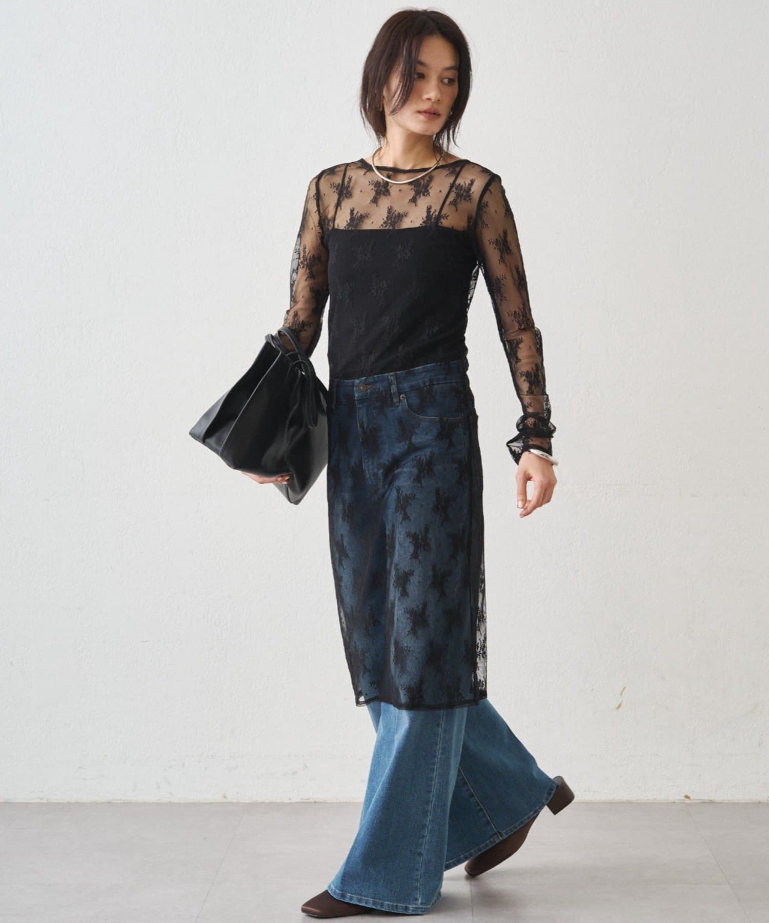 LOUNGEDRESS(ラウンジドレス) カットレースチュニック