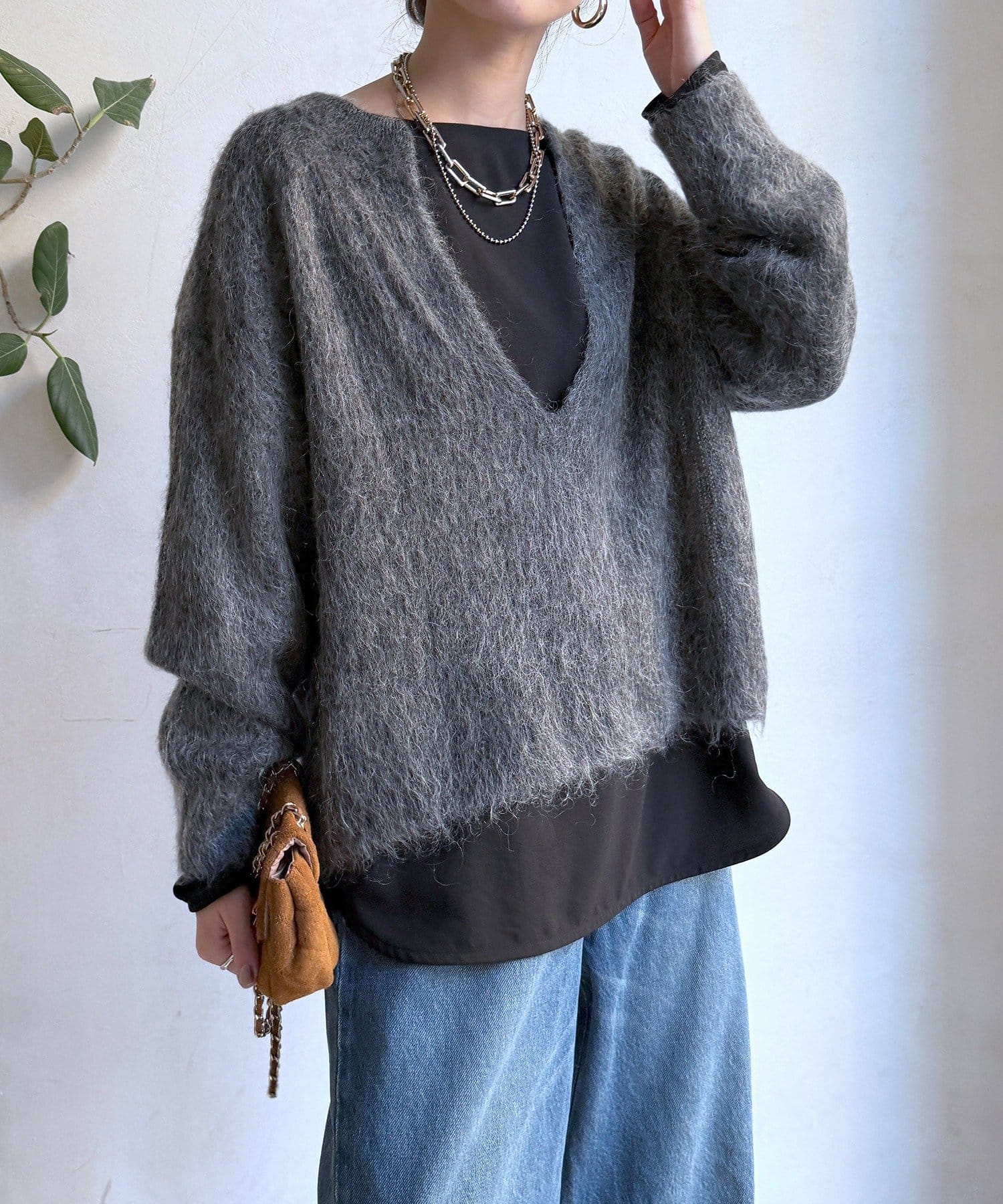 DOUDOU(ドゥドゥ) ジョーゼット長袖ブラウス