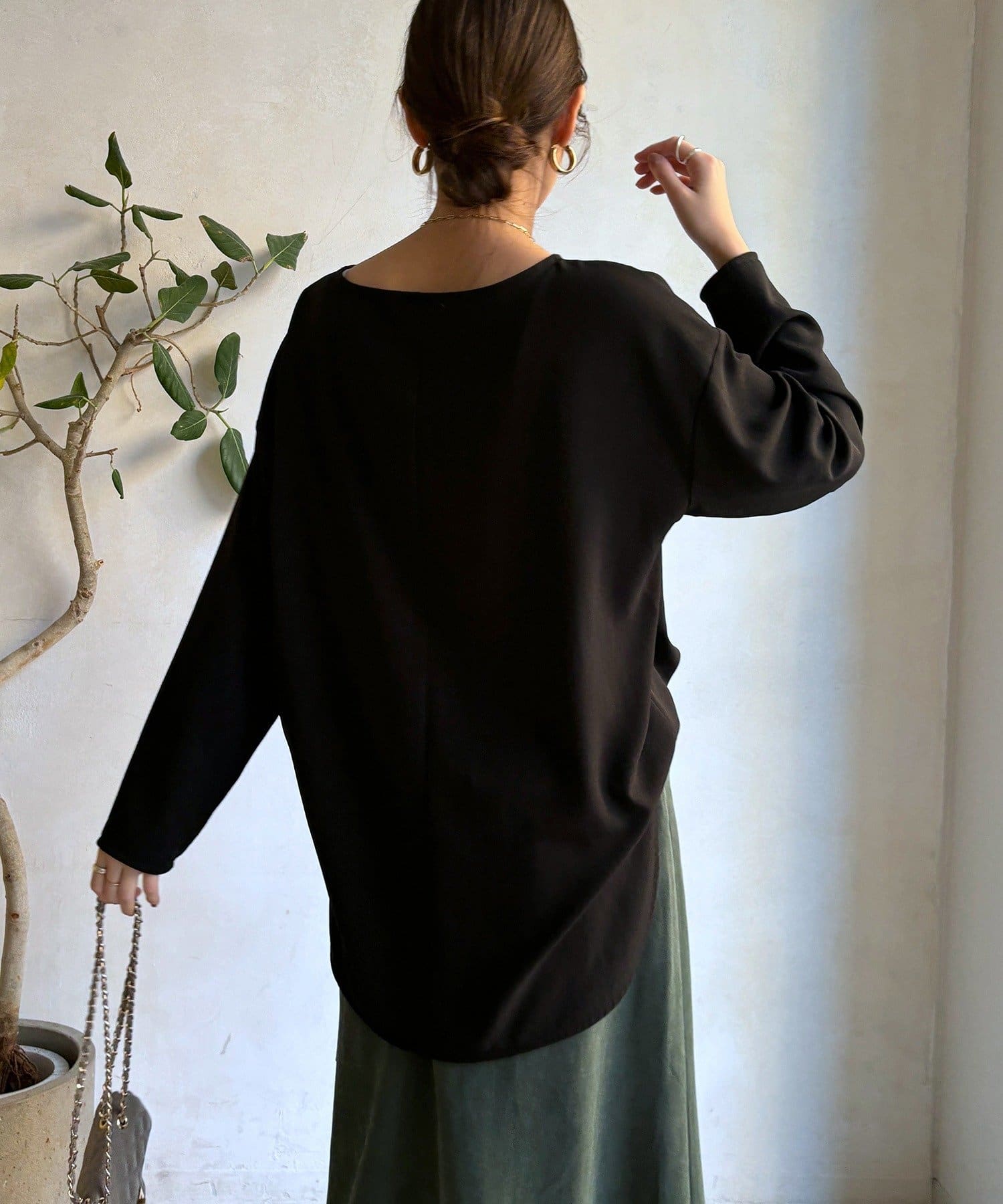 DOUDOU(ドゥドゥ) ジョーゼット長袖ブラウス