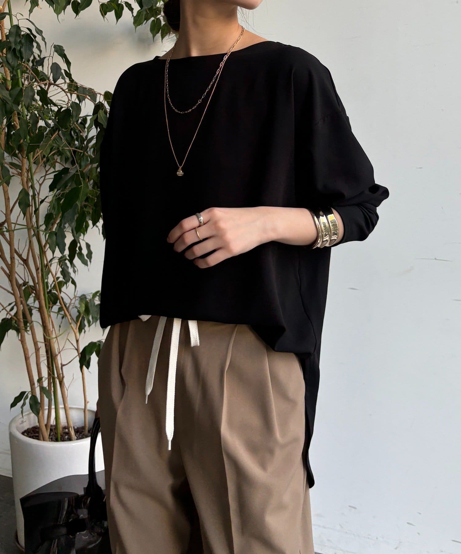 DOUDOU(ドゥドゥ) ジョーゼット長袖ブラウス