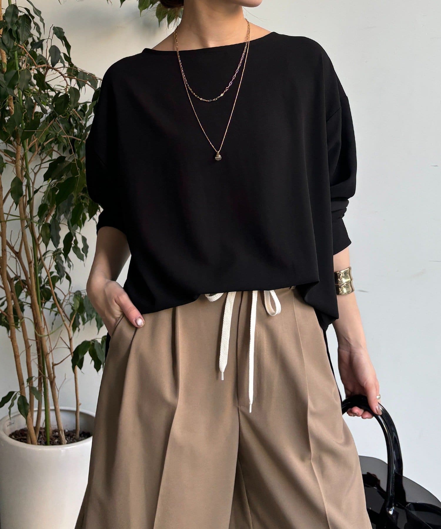 DOUDOU(ドゥドゥ) ジョーゼット長袖ブラウス