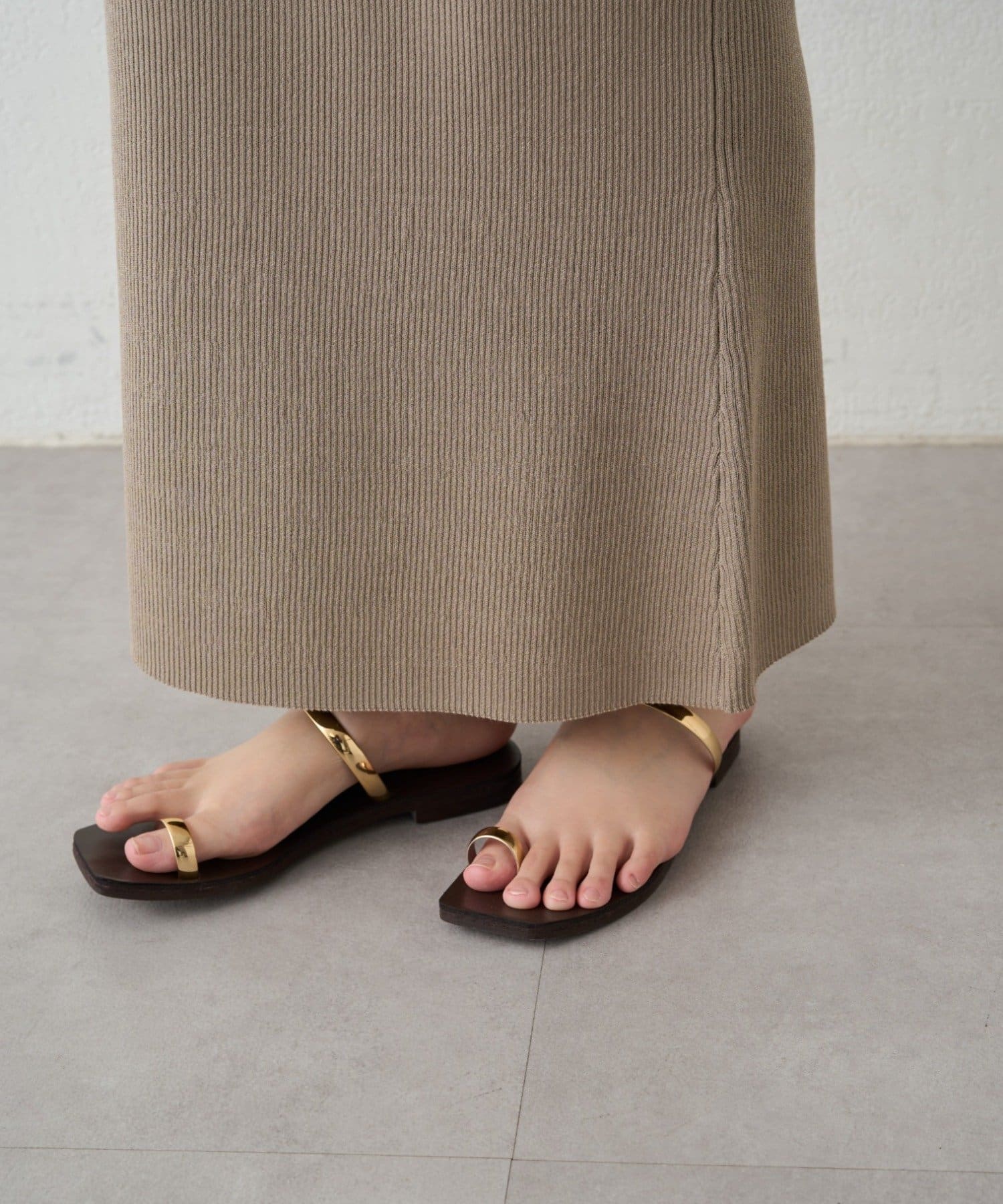 LOUNGEDRESS(ラウンジドレス) リブセミフレアニットスカート