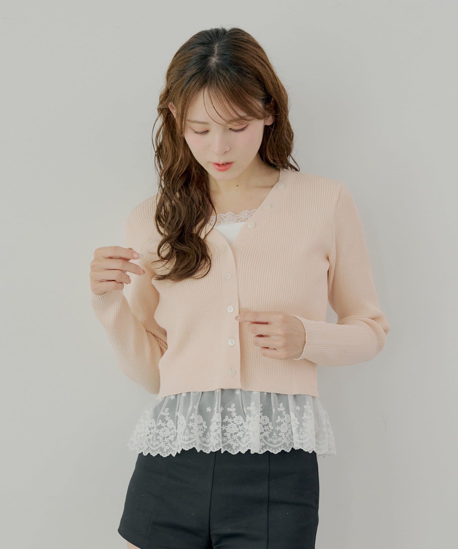 Chico(チコ) レイヤードフリルニットトップス