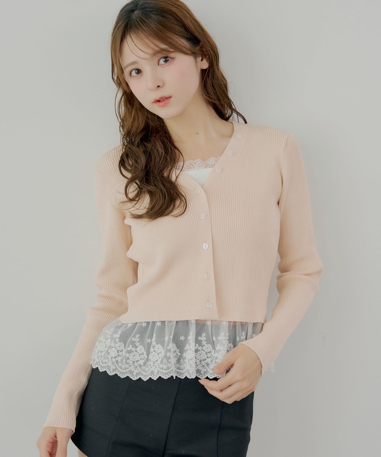 Chico(チコ) レイヤードフリルニットトップス