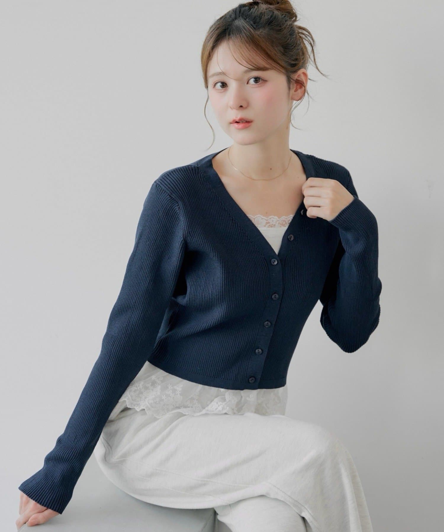 Chico(チコ) レイヤードフリルニットトップス