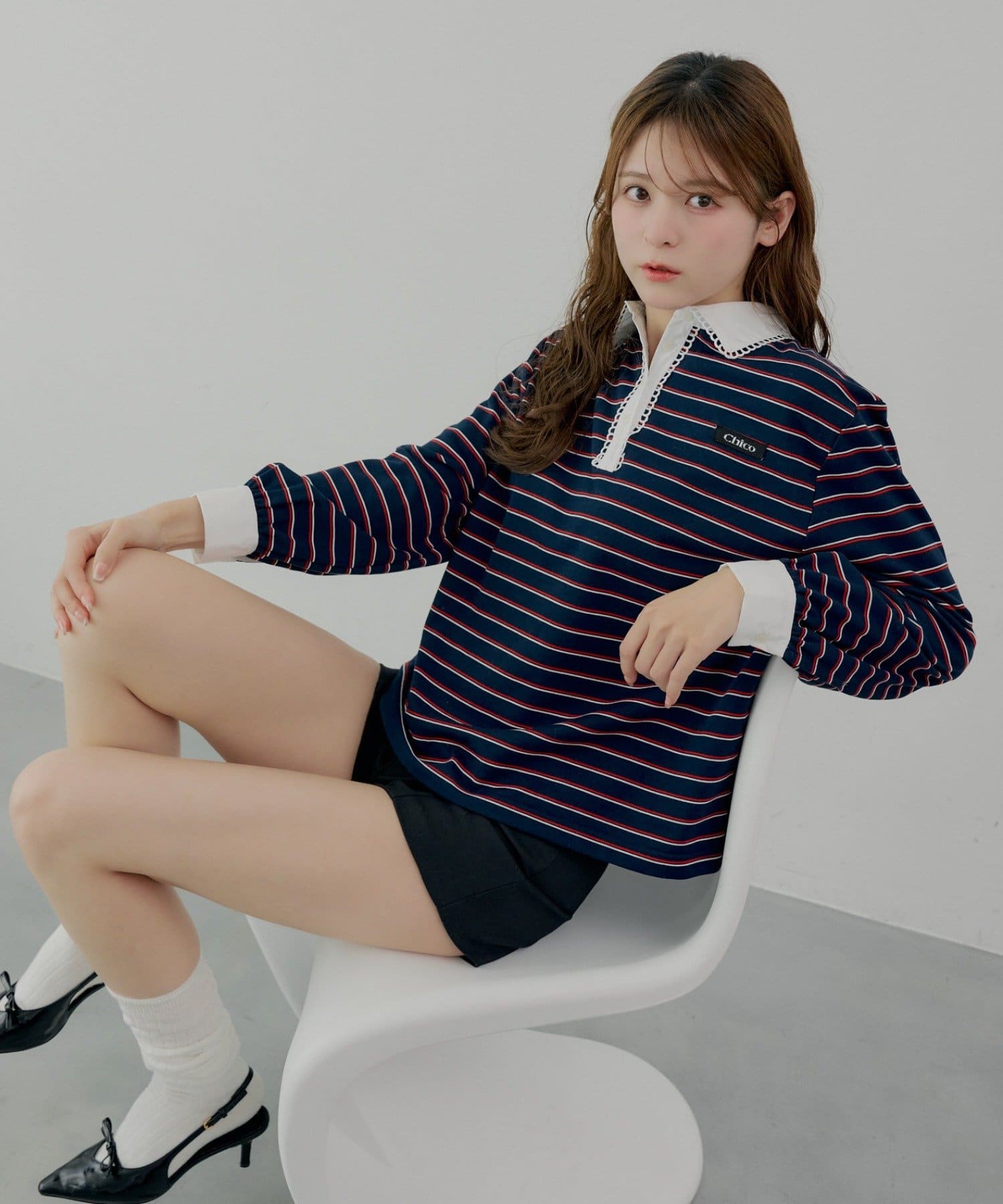 Chico(チコ) 襟レースラガーシャツ