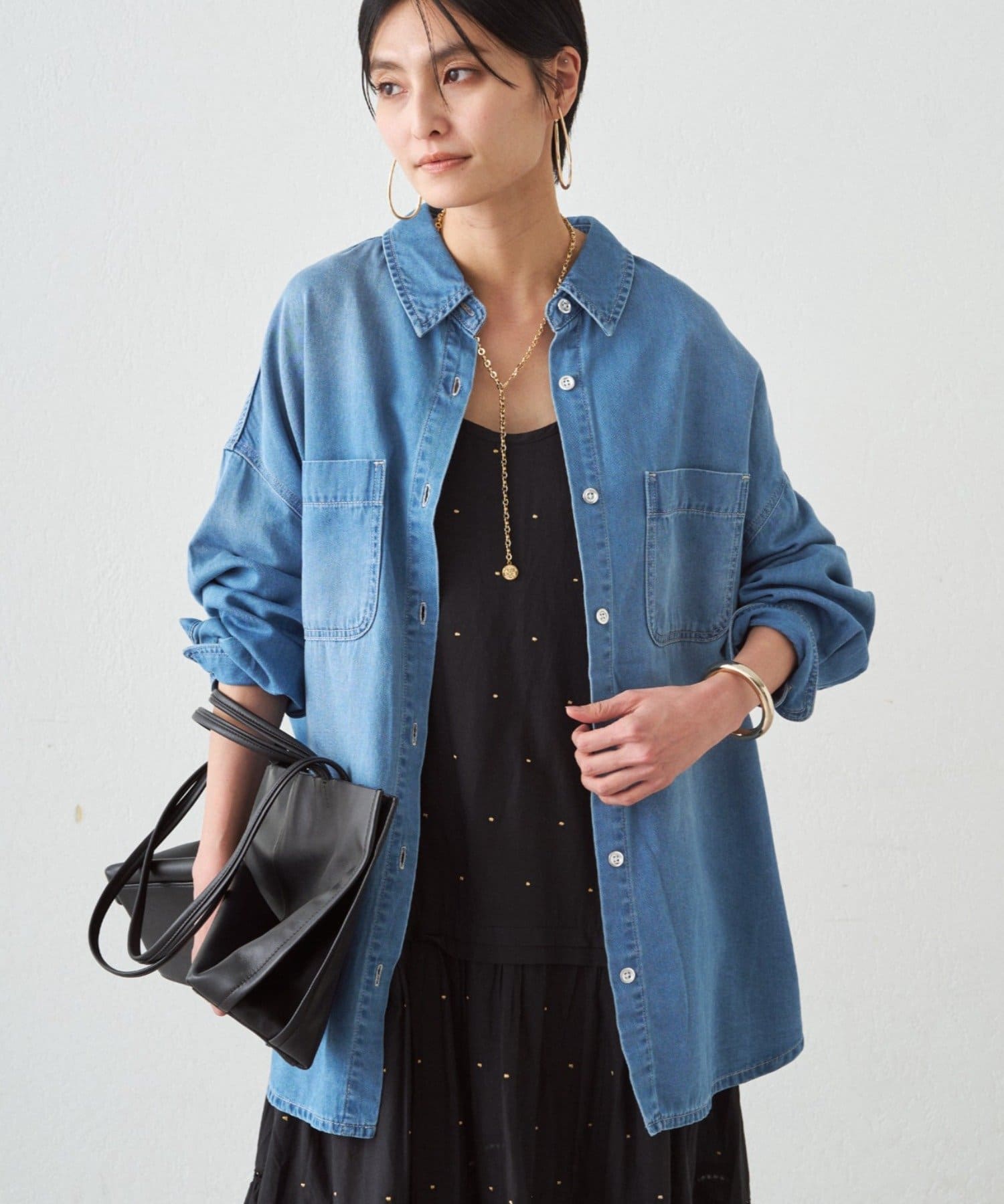 LOUNGEDRESS(ラウンジドレス) フルイドデニムシャツ