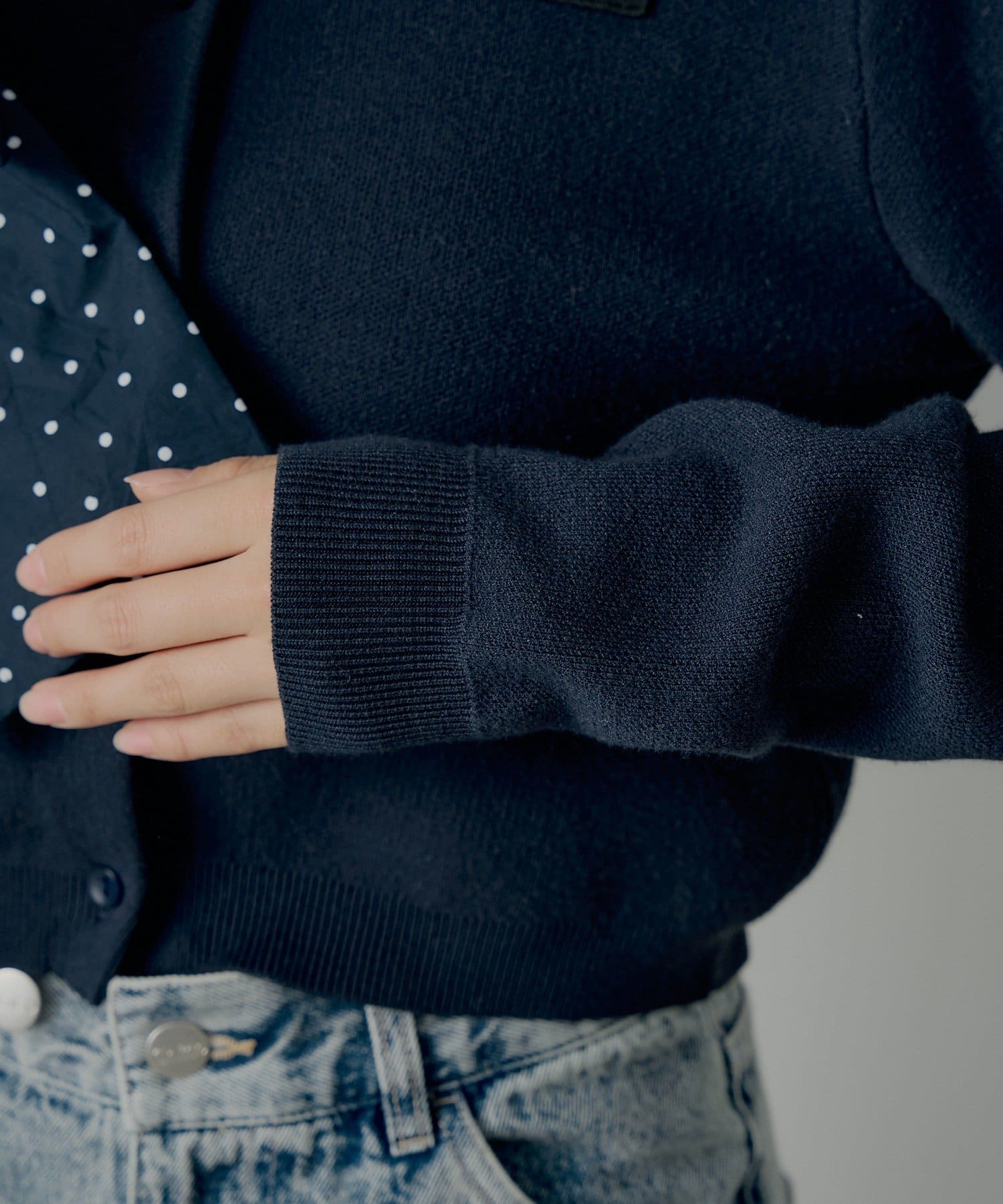 Chico(チコ) 【セットアップ対応】リボンコンパクトニットカーディガン