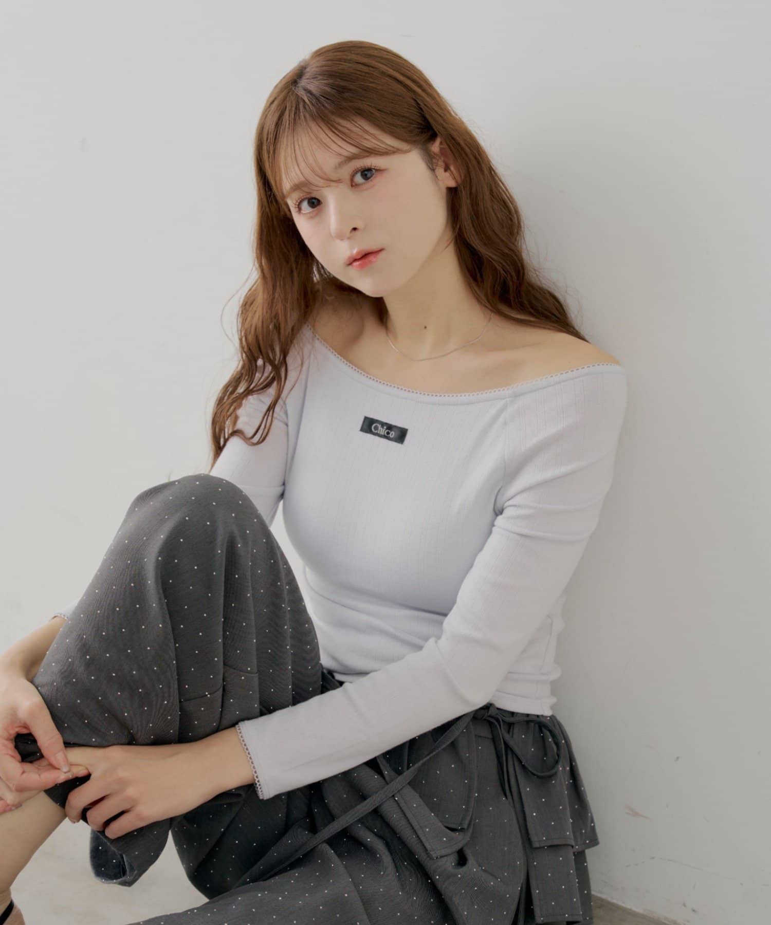 Chico(チコ) パターンメッシュカップ付きレースコンパクトトップス