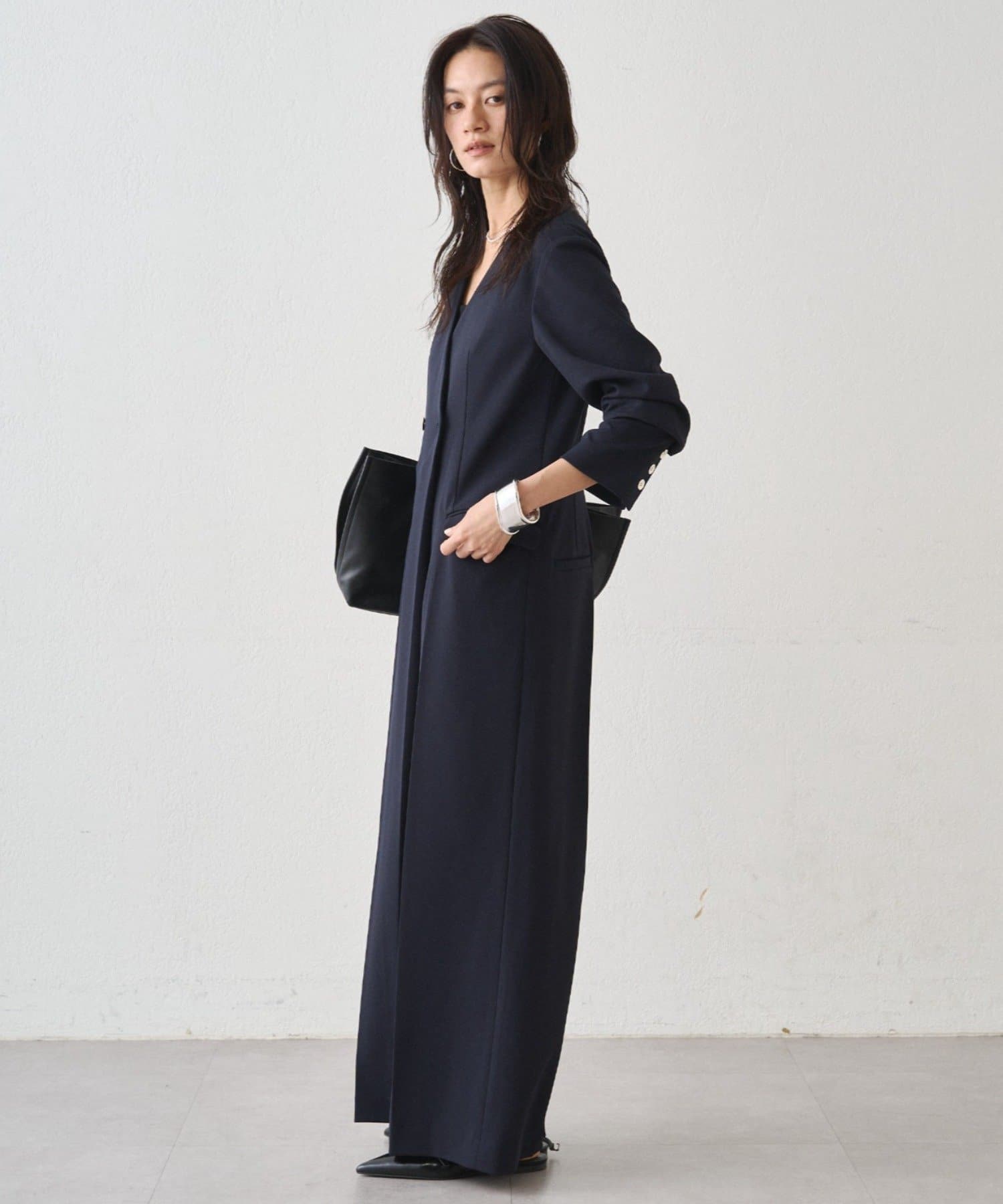 LOUNGEDRESS(ラウンジドレス) 【Atelier N5/アトリエヌメロサンク】ノーカラーオールインワン