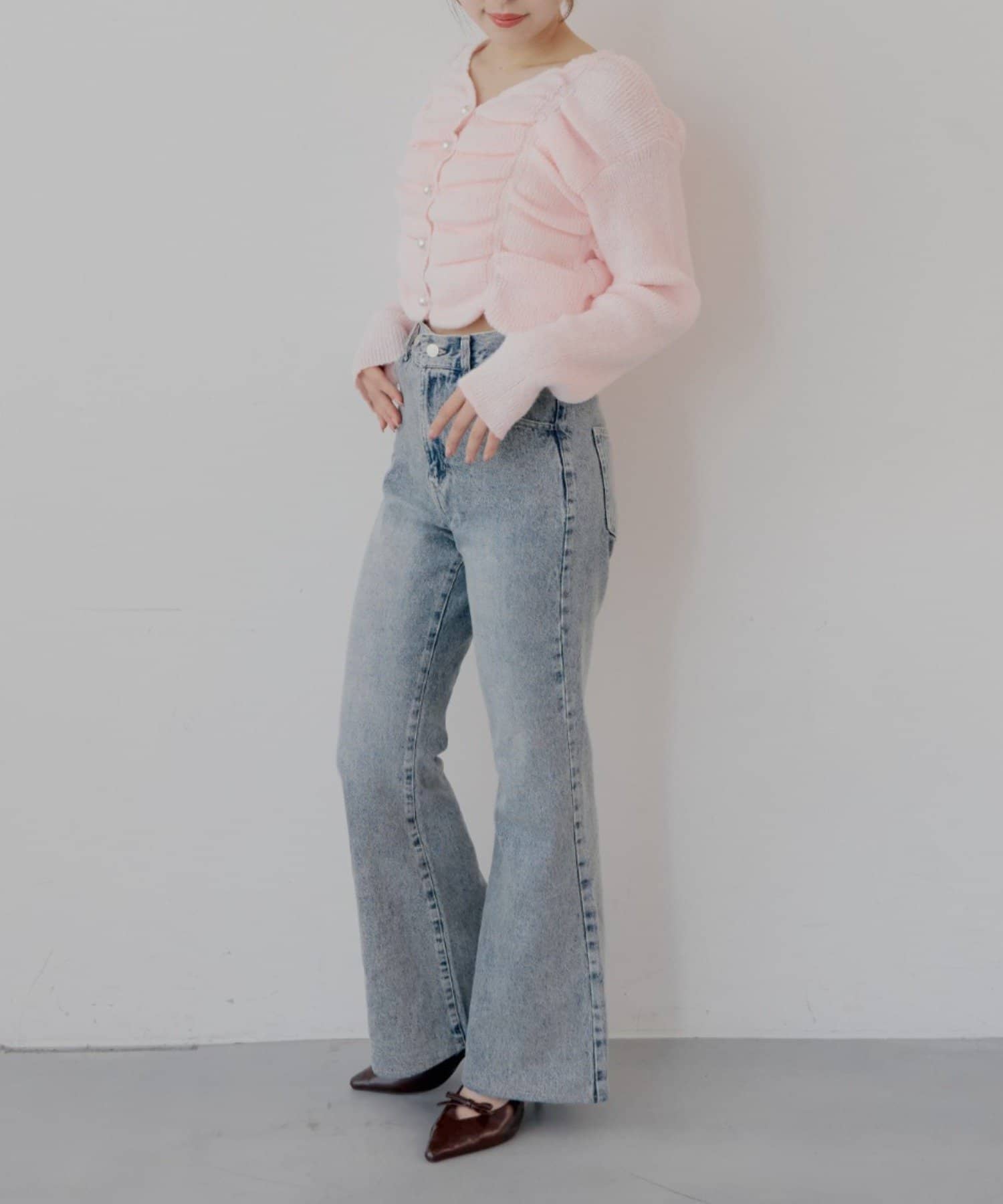 Chico(チコ) 【SALON by Chico】フロントギャザータックニットトップス