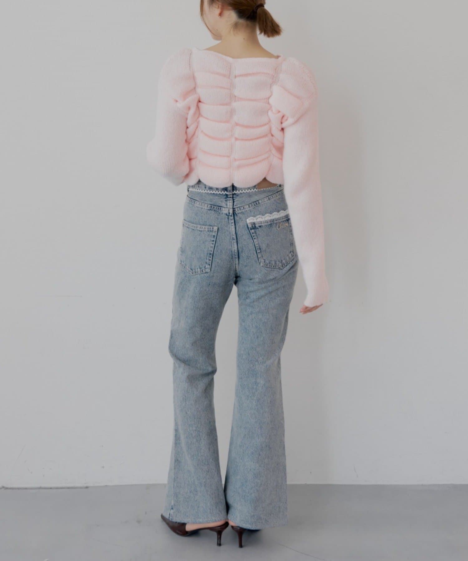 Chico(チコ) 【SALON by Chico】フロントギャザータックニットトップス