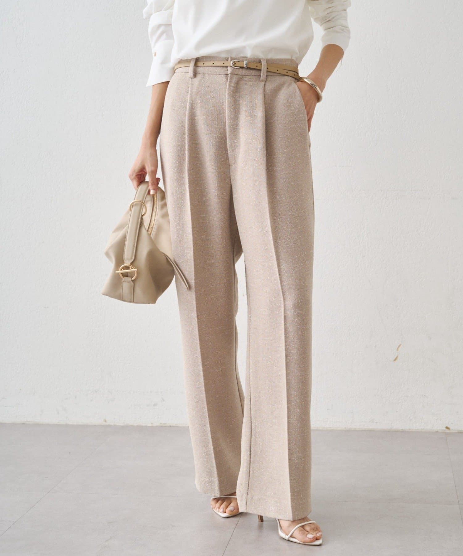 LOUNGEDRESS(ラウンジドレス) 【Atelier N5/アトリエヌメロサンク】ツイードセミワイドパンツ