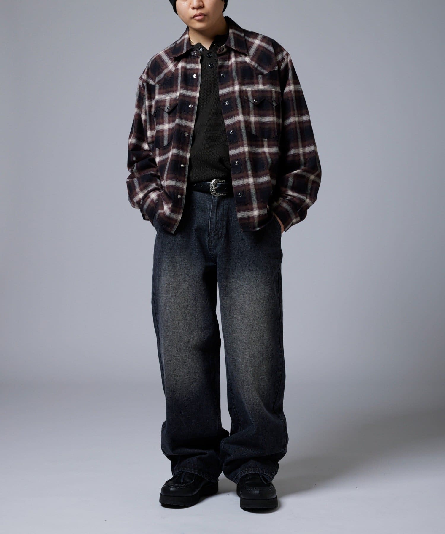 WHO’S WHO gallery(フーズフーギャラリー) 【Sourcream】WESTERN OMBRE CHEK SHIRTS