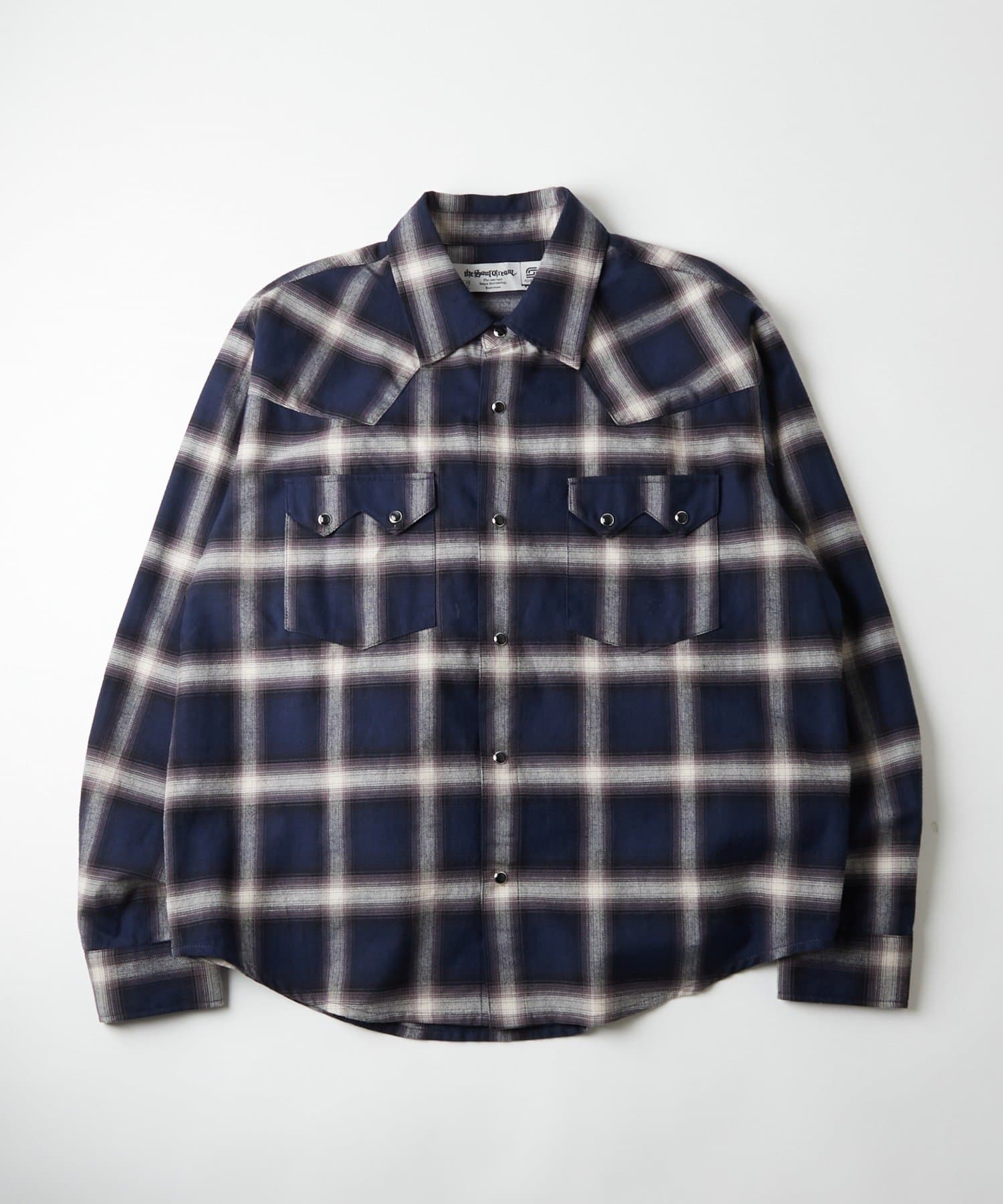 WHO’S WHO gallery(フーズフーギャラリー) Sourcreamウエスタンオンブレチェックシャツ