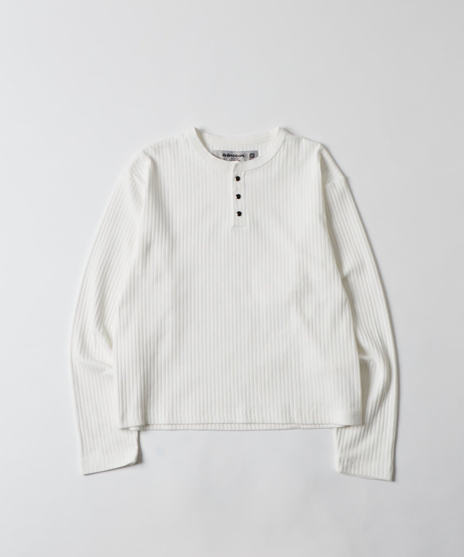 WHO’S WHO gallery(フーズフーギャラリー) 【Sourcream】 PEARL RIBBED HENLEY TOP