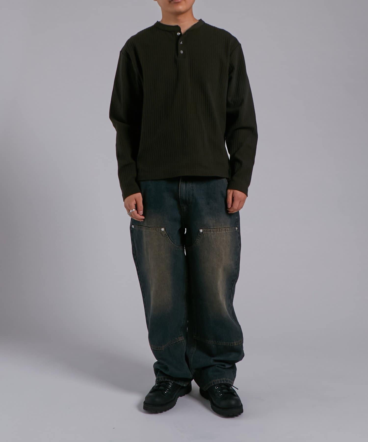 WHO’S WHO gallery(フーズフーギャラリー) 【Sourcream】パール針抜きヘンリーL/S TEE