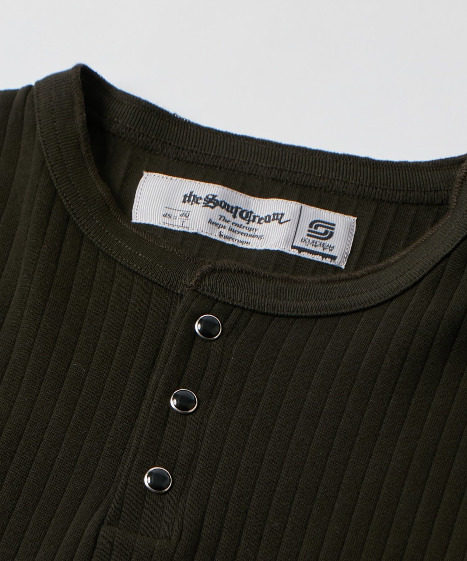 WHO’S WHO gallery(フーズフーギャラリー) 【Sourcream】 PEARL RIBBED HENLEY TOP