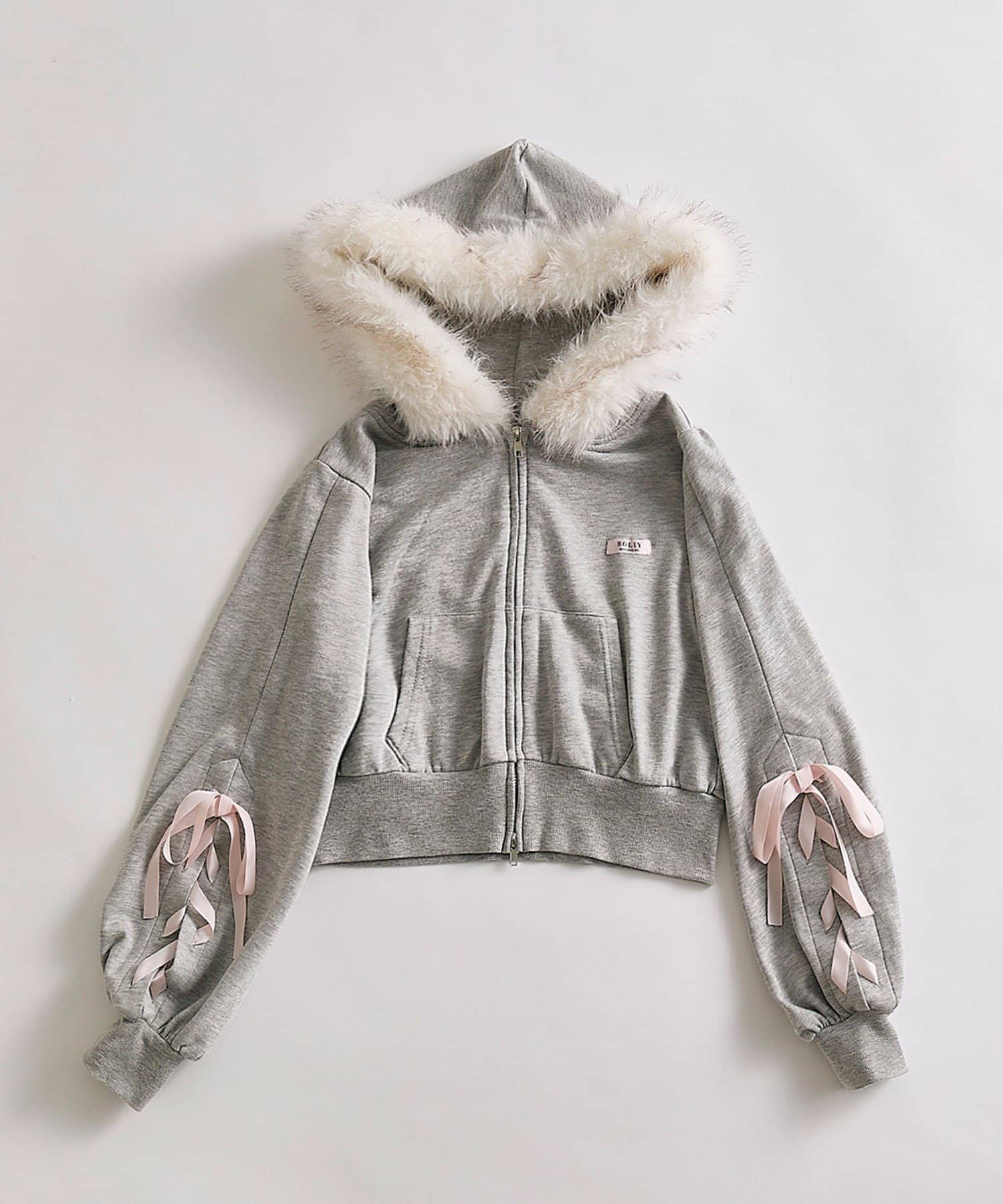 OLIVE des OLIVE(オリーブ デ オリーブ) レースアップジップパーカー