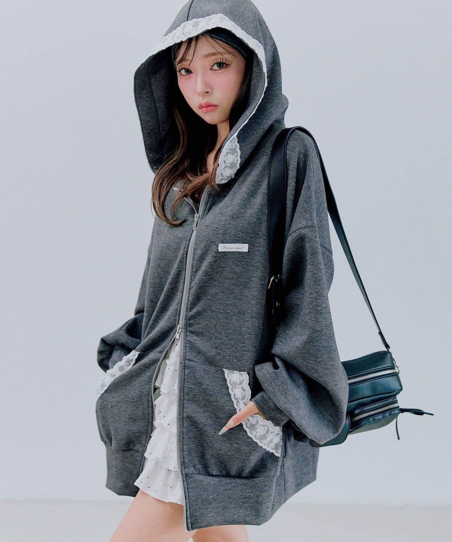 OLIVE des OLIVE(オリーブ デ オリーブ) タグ付きレースパーカー