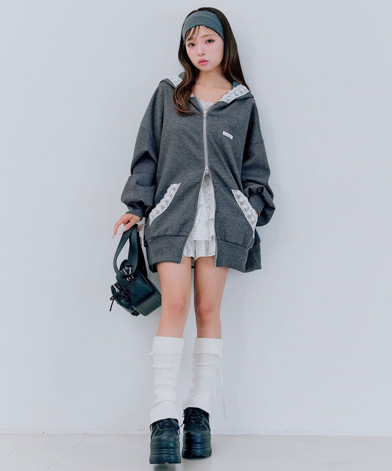 OLIVE des OLIVE(オリーブ デ オリーブ) タグ付きレースパーカー