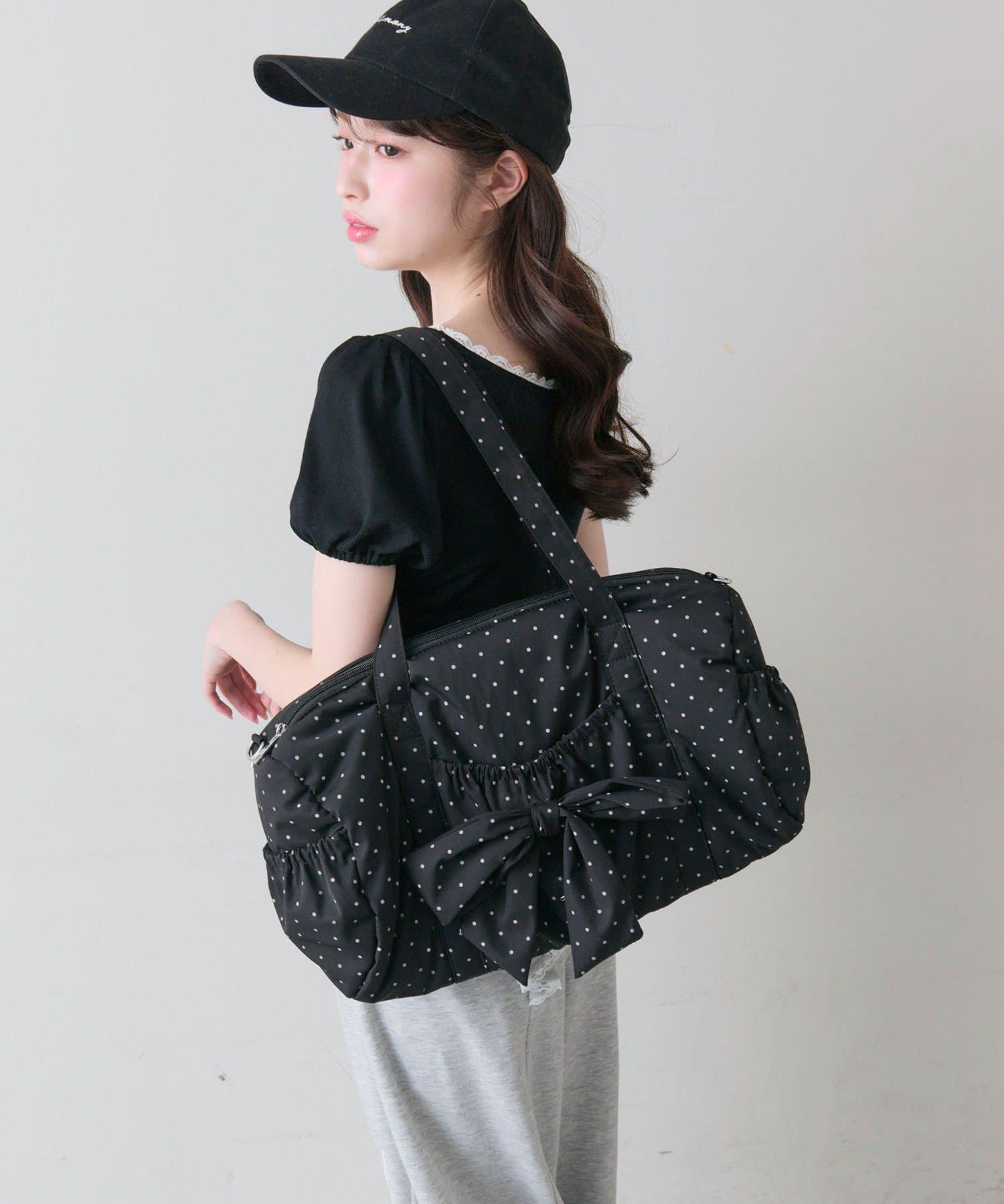 OLIVE des OLIVE(オリーブ デ オリーブ) BIGリボンキャリーオンボストンバッグ