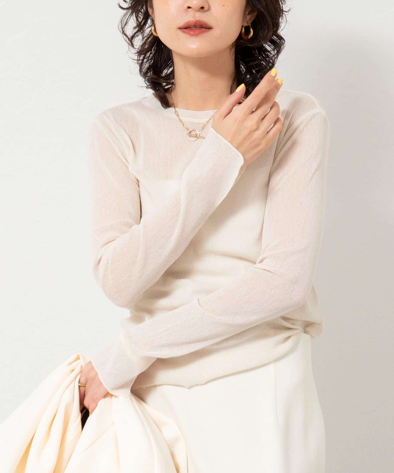 NOLLEY'S(ノーリーズ) ウォッシャブルラメチュールロンＴ