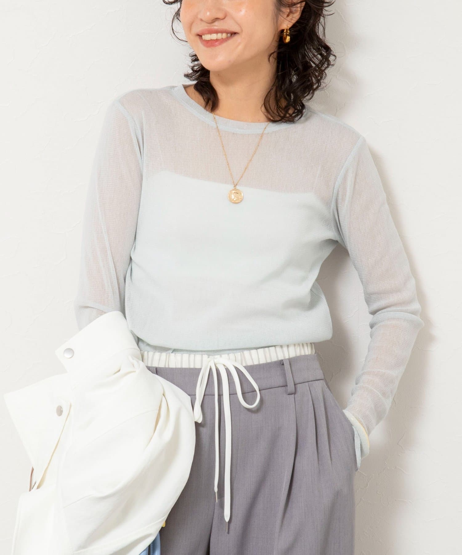 NOLLEY'S(ノーリーズ) ウォッシャブルラメチュールロンＴ