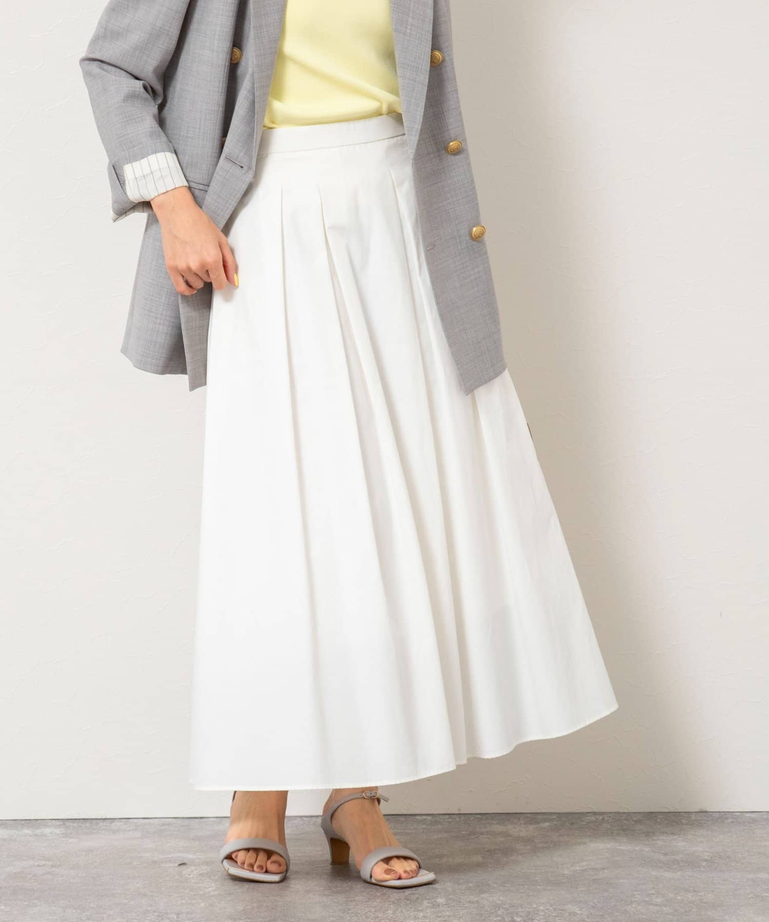 NOLLEY'S(ノーリーズ) ウォッシャブルタフタタックフレアロングスカート