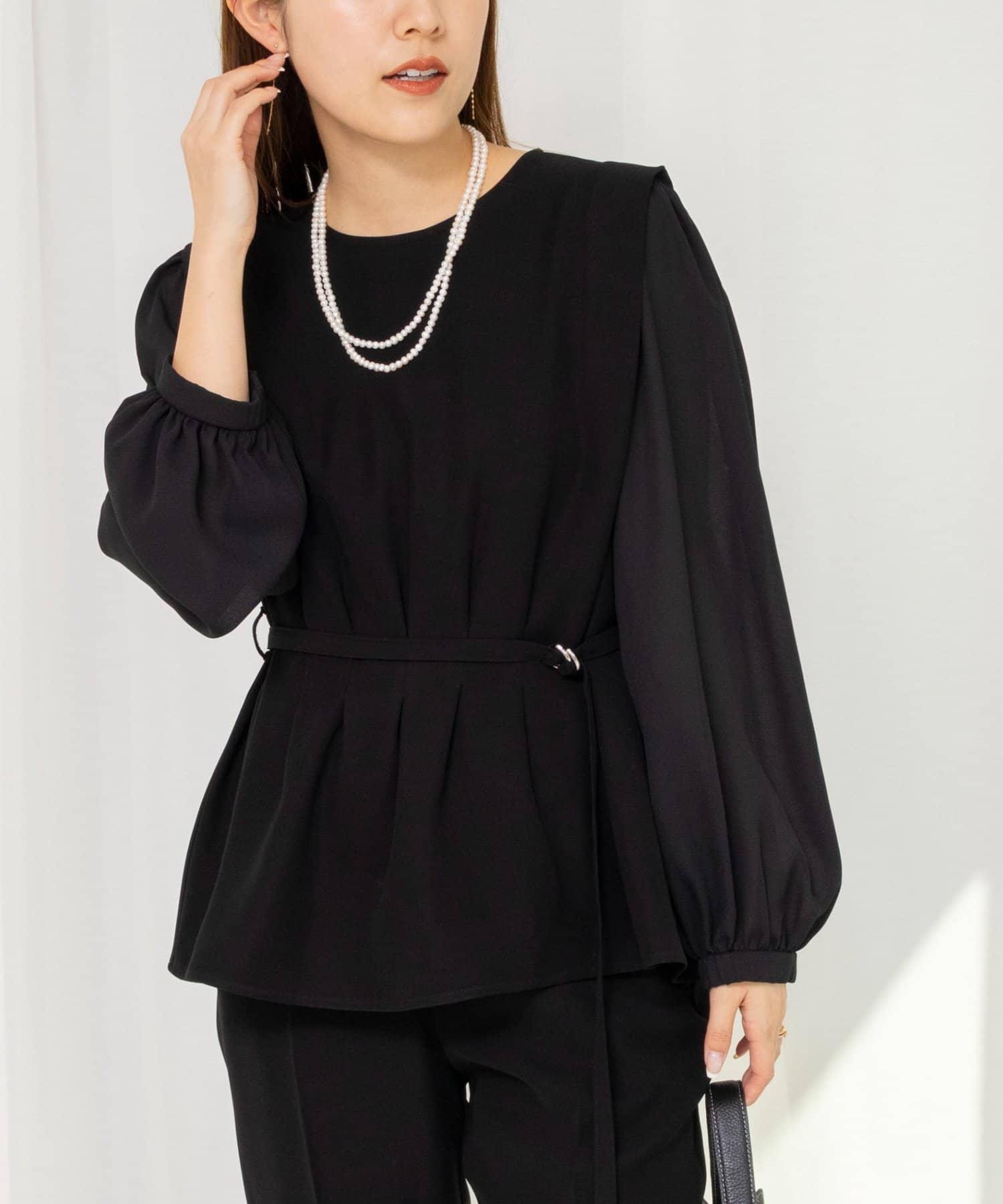 NOLLEY'S(ノーリーズ) 《セットアップ対応》ウォッシャブルダブルクロスブラウス